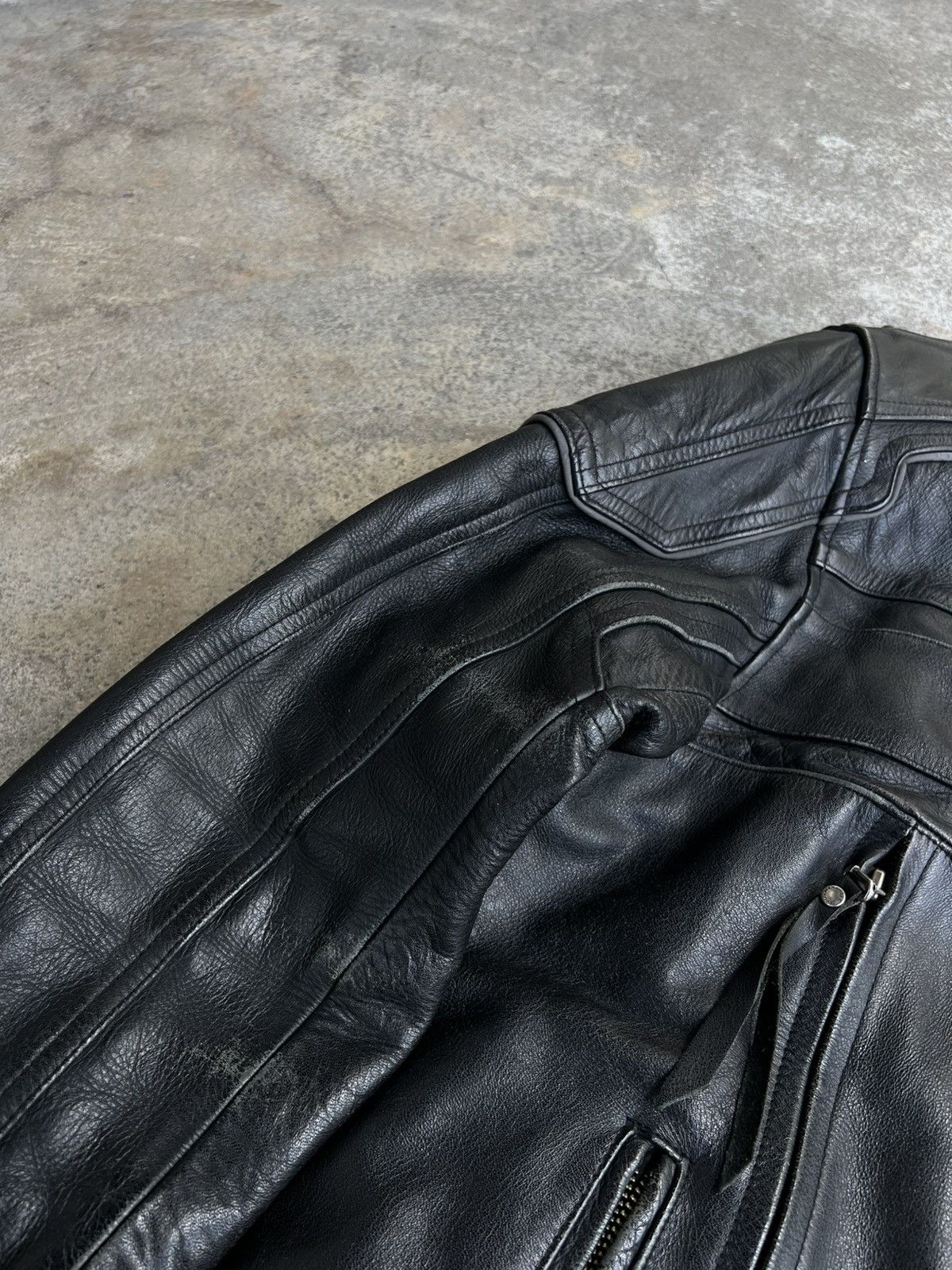 Harley Davidson × West Coast Choppers Crazy Vintage Harley Davidson Leather Jacket Big Logo Rare Size US L / EU 52-54 / 3 - 7 Thumbnail