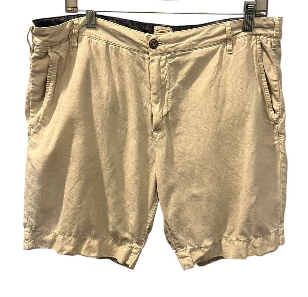 Faherty Faherty Linen Blend Khaki Chino Shorts Men's Size 35 Size US 35 - 1 Thumbnail