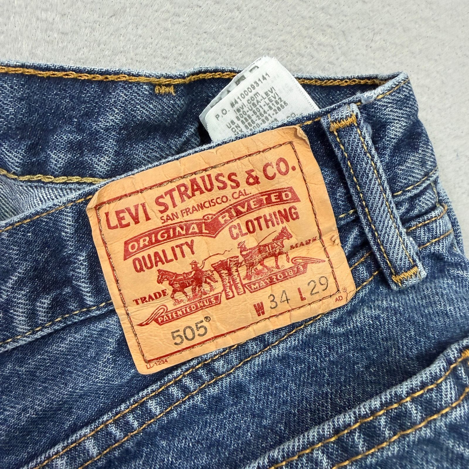 Levi's Vintage Levis 505 Jeans Men 34x29 (Fits 34x27) Blue Straight Size US 34 / EU 50 - 6 Thumbnail