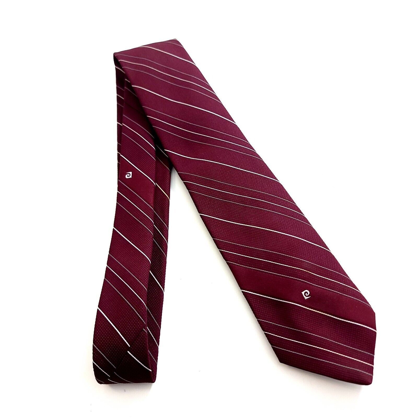 Pierre Cardin Vintage Pierre Cardin Polyester Maroon Red Woven Striped Sho Size ONE SIZE - 5 Thumbnail