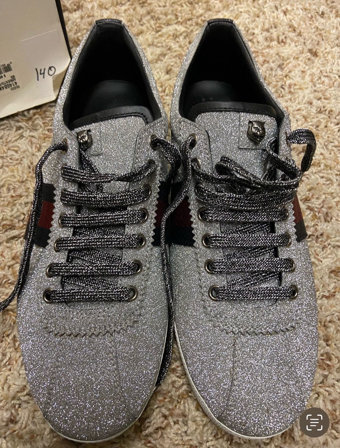 Gucci Gucci Glitter Silver Striped Sneakers Bambi Size US 8.5 / EU 41-42 - 4 Thumbnail