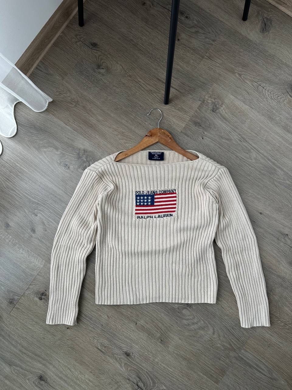Polo Ralph Lauren × Vintage Vintage Polo Jeans Co. Ralph Lauren USA Flag Knit Sweater Size M / US 6-8 / IT 42-44 - 5 Thumbnail