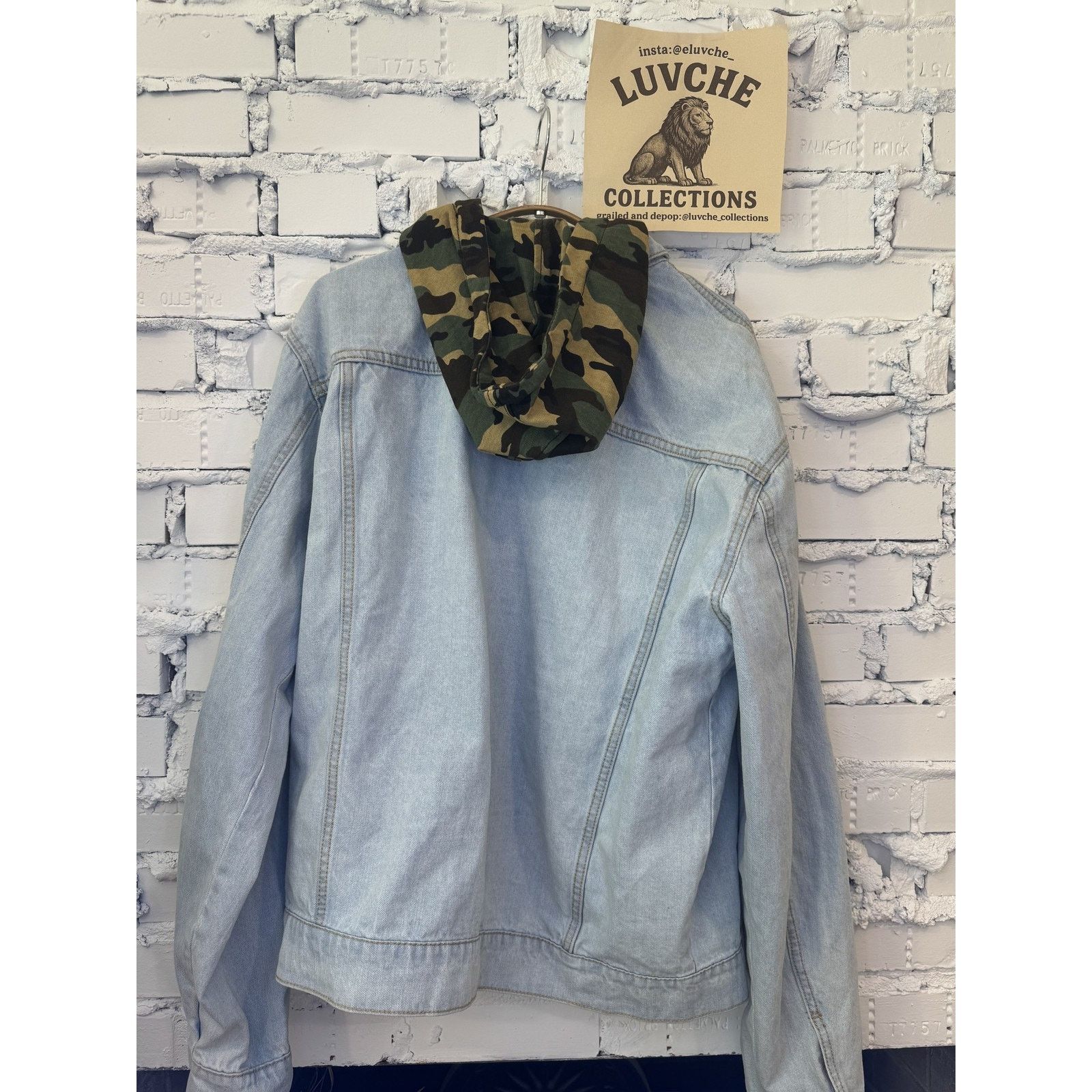 Forever 21 Fashion Nova Mens Large Blue Denim Camo Hood Streetwear Jean Size US L / EU 52-54 / 3 - 3 Thumbnail
