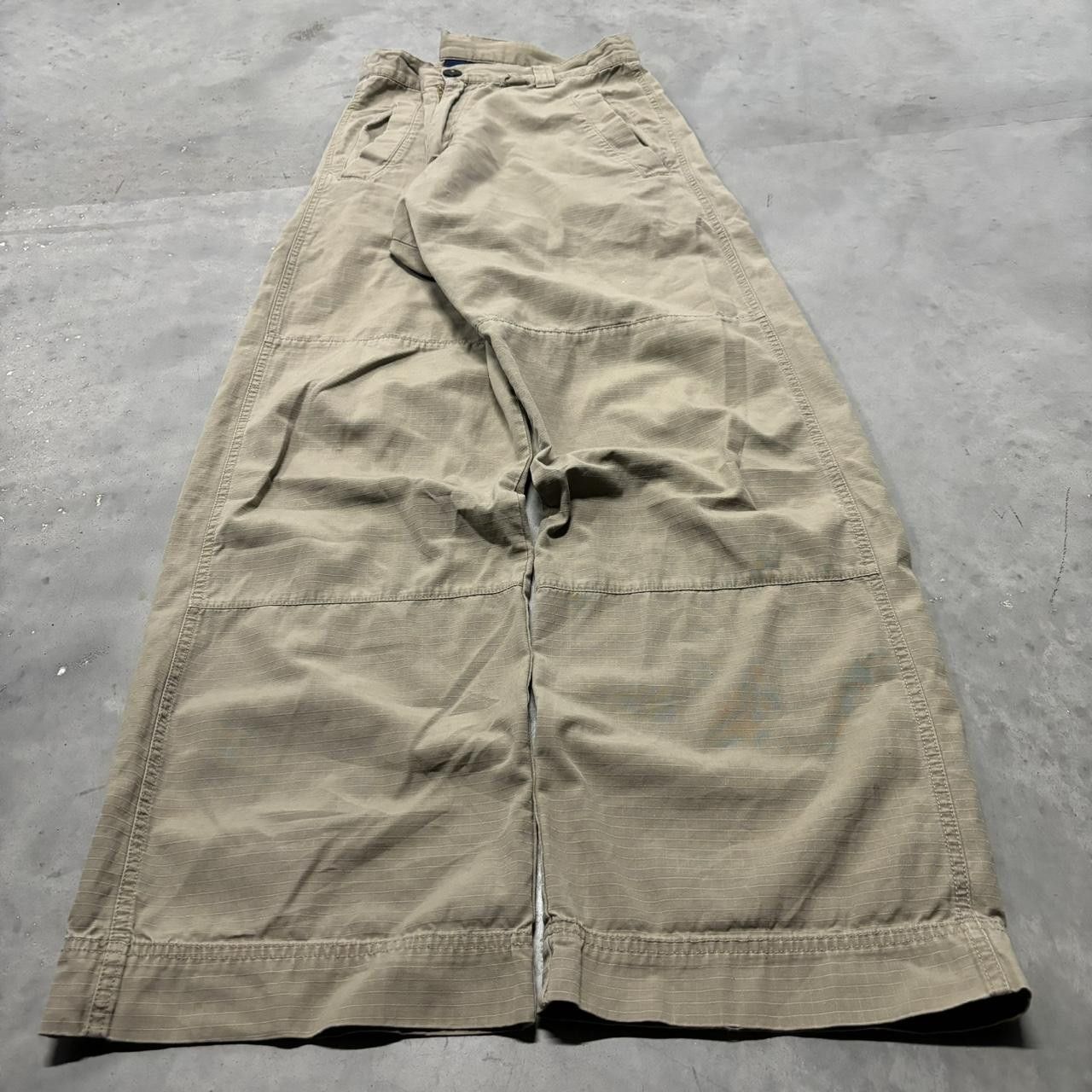 Japanese Brand × Vintage Crazy Vintage Y2K/2000s Baggy Tan Khaki Skater Style Pants! Size US 33 - 3 Thumbnail