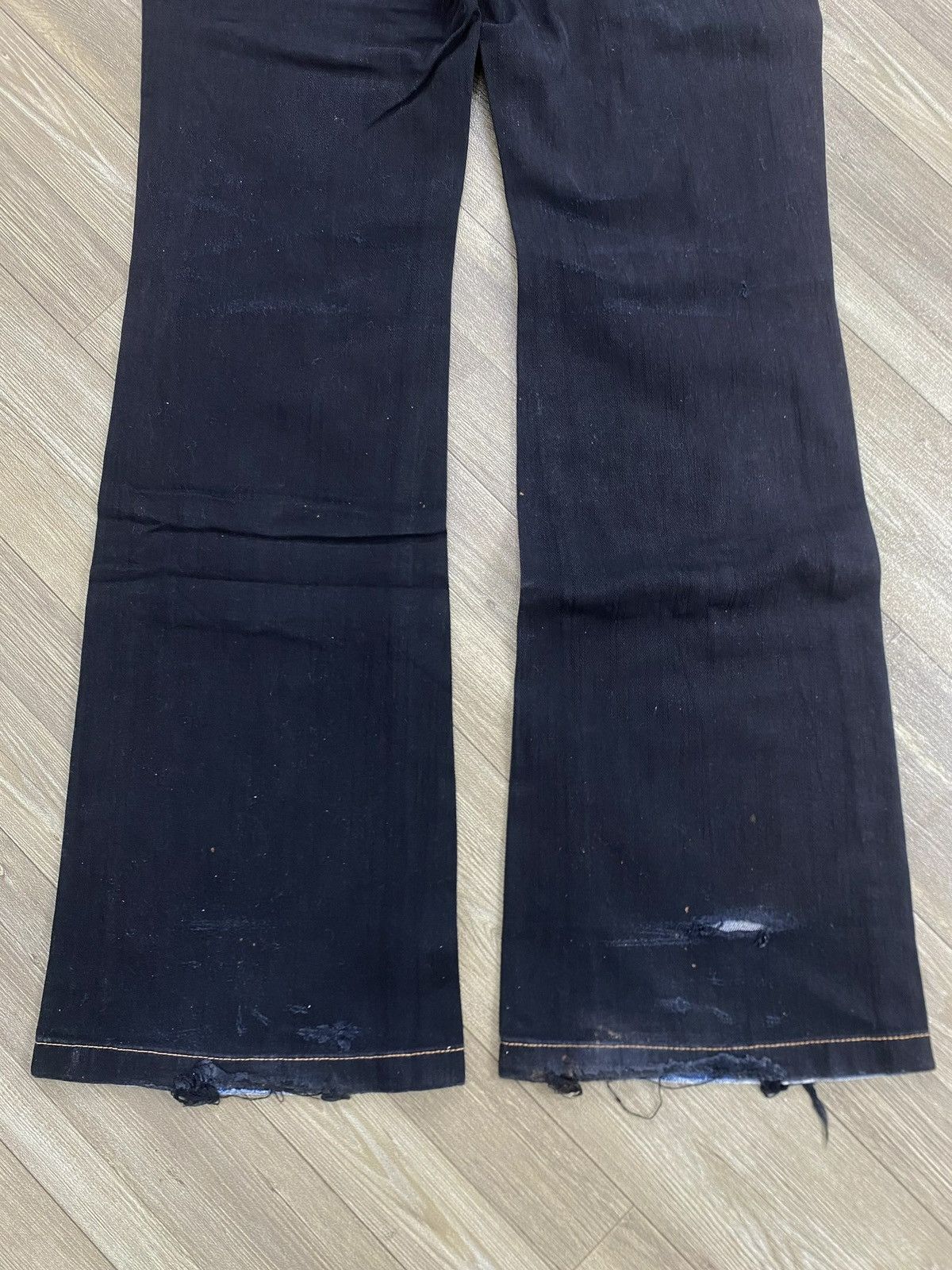 Japanese Brand 🇯🇵2000s Algonquins Distressed Punk Lgb Style Y2K Flared Jeans Size US 28 / EU 44 - 12 Thumbnail