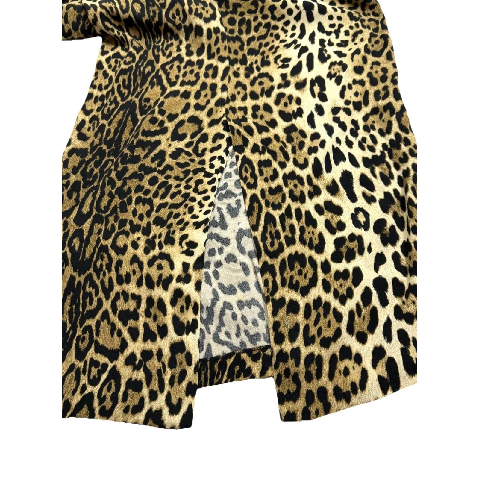Zara Zara Leopard Print Midi Dress Womens XS Long Sleeve Animal Print Size XS / US 0-2 / IT 36-38 - 6 Thumbnail