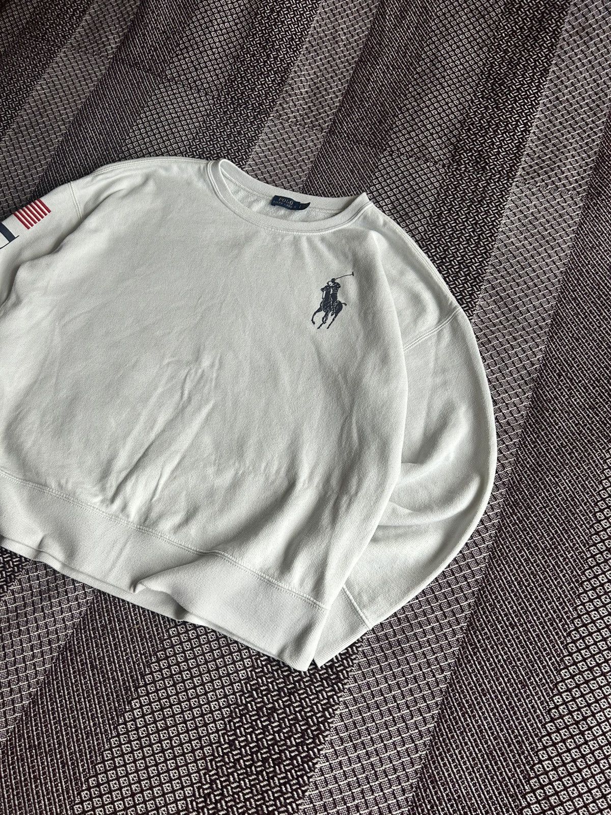 Polo Ralph Lauren Polo Ralph Lauren Vintage USA Flag Sweatshirt Unisex SZ L Size US L / EU 52-54 / 3 - 2 Thumbnail