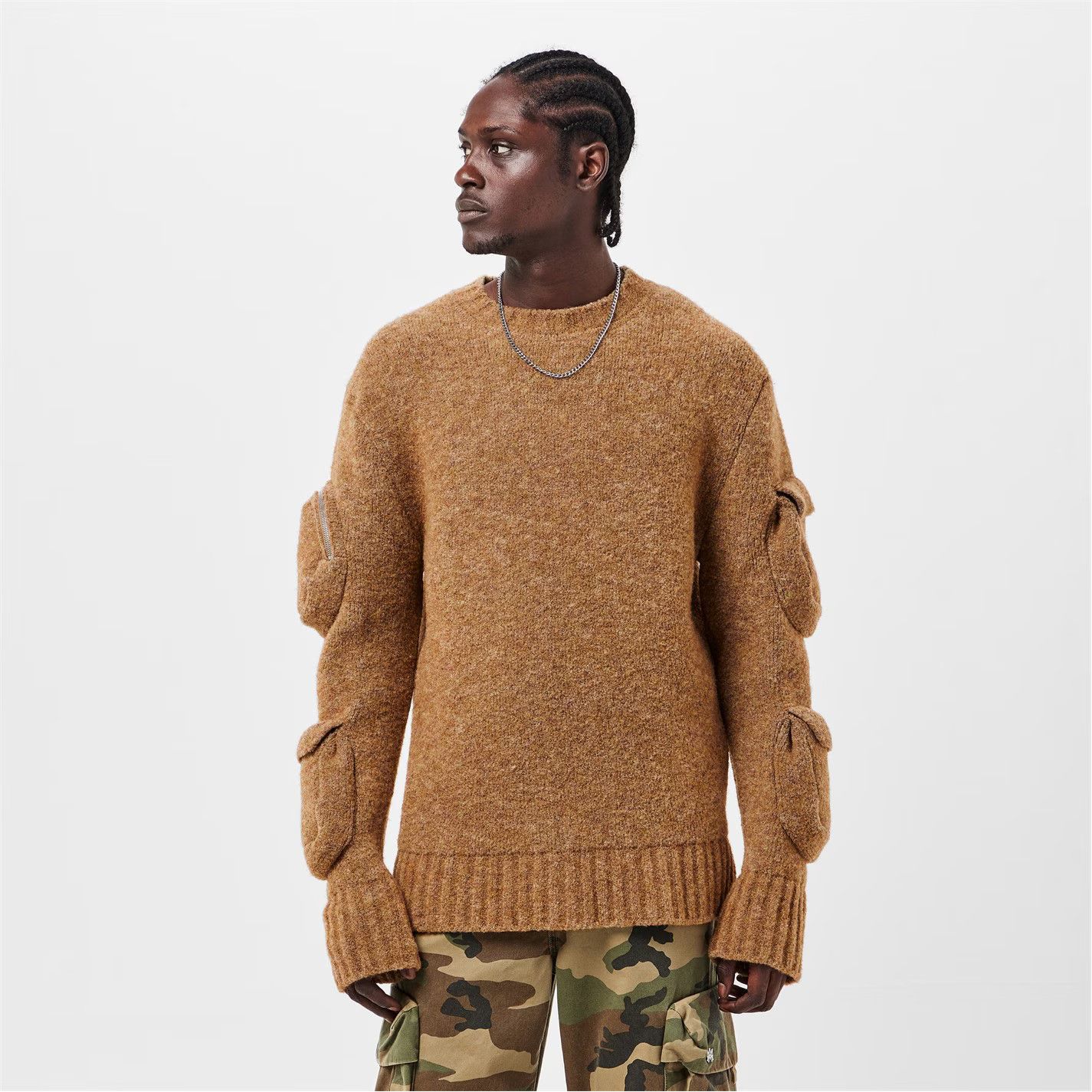 Off-White o1g2r1mq0226 Knitted T-Shirt In Camel Size US M / EU 48-50 / 2 - 3 Thumbnail