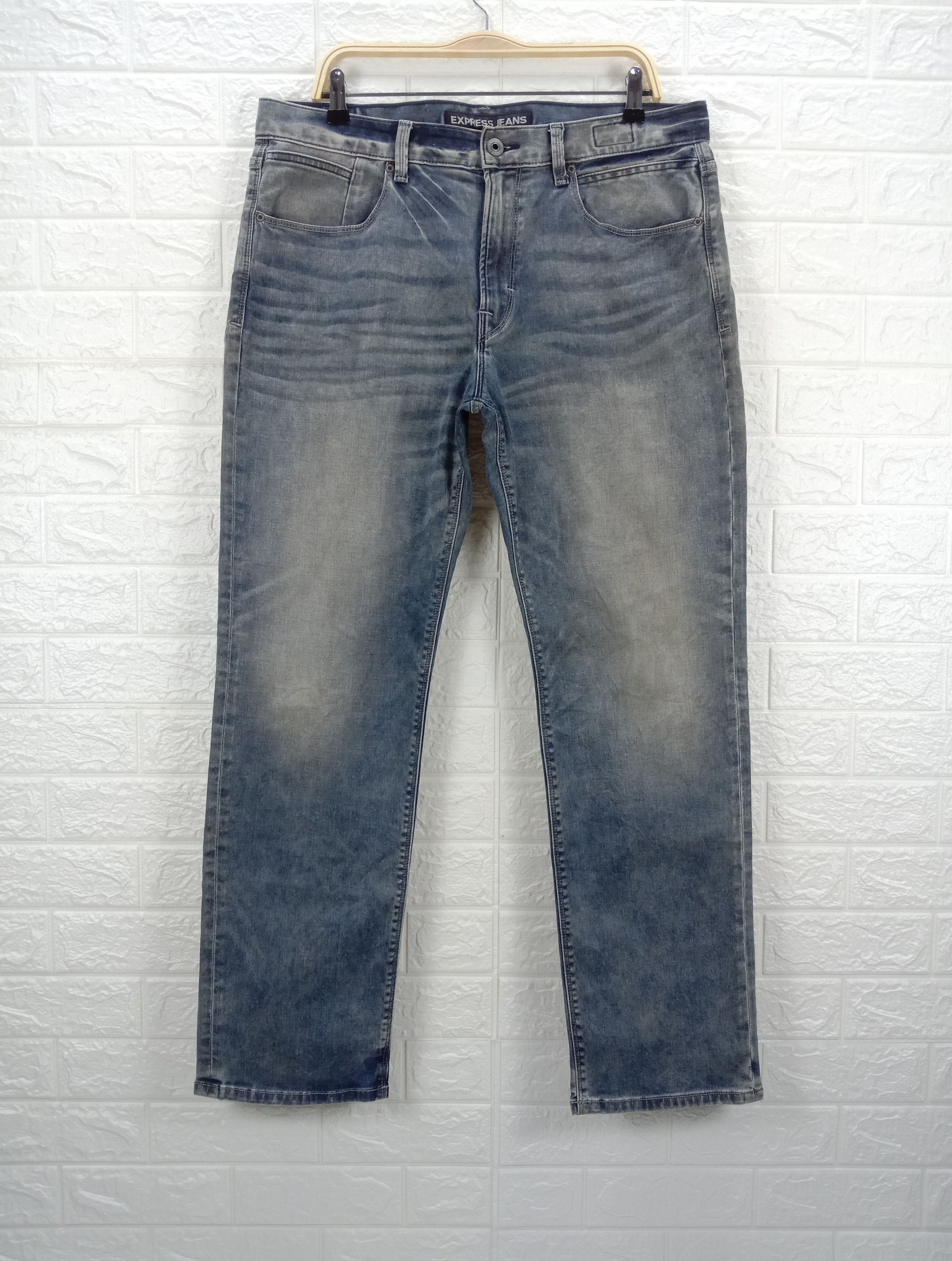 Express Vintage Express Mud Wash Jeans Loose Fit Straight Leg Denim Size US 36 / EU 52 - 1 Thumbnail