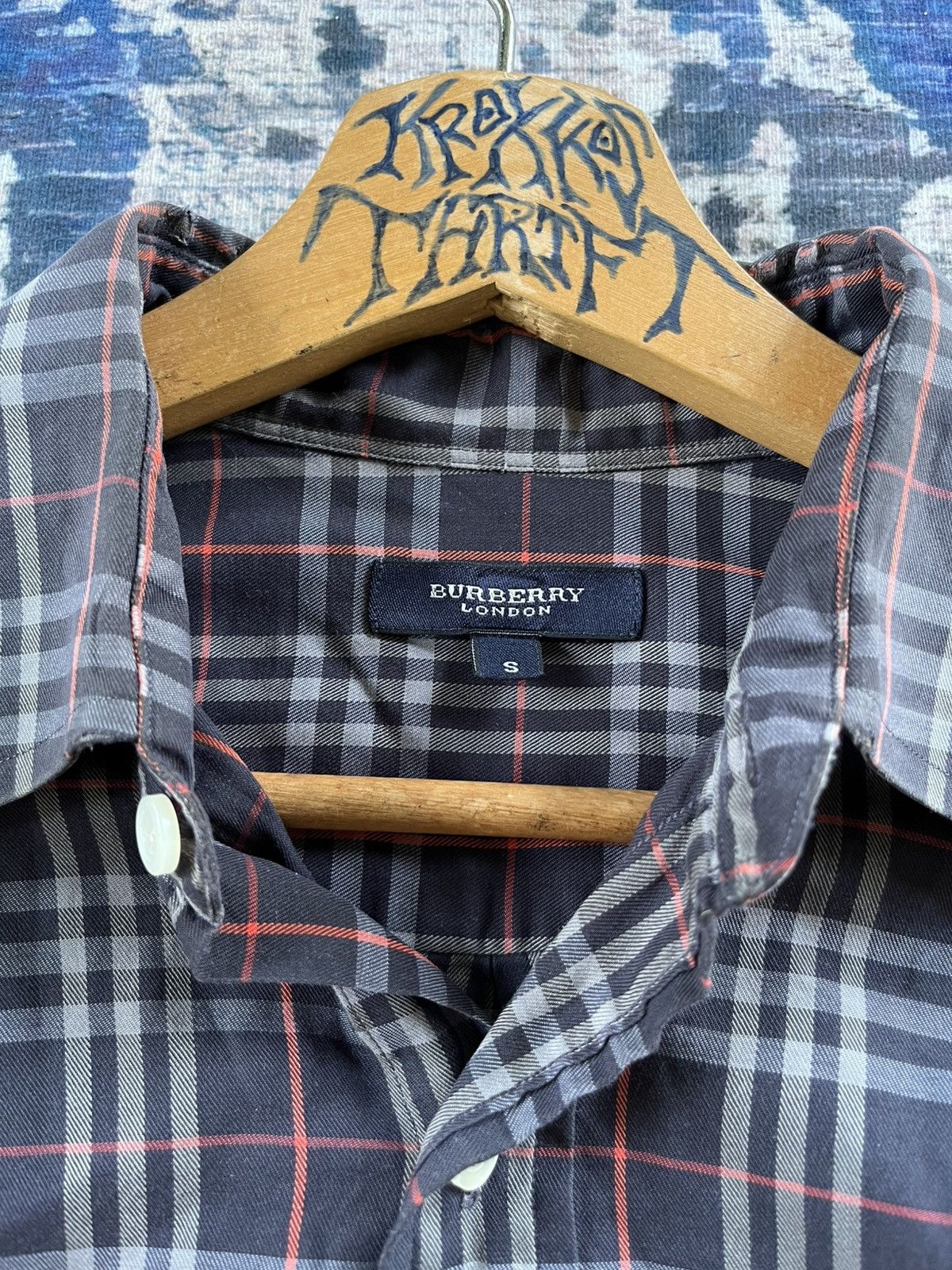 Burberry × Designer × Vintage 🔥 Vintage Burberrys Novacheck Shirt Button Up 90s Size US S / EU 44-46 / 1 - 3 Thumbnail