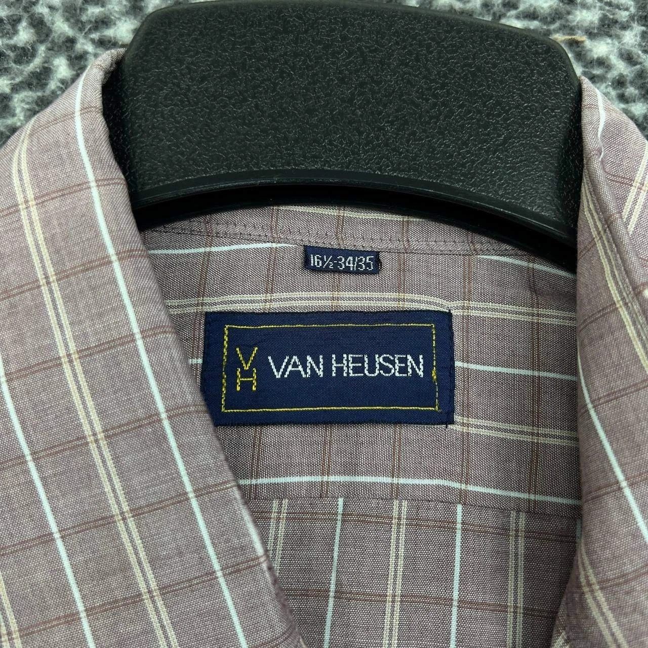 Van Heusen Van Heusen Button Down Men 16 1/2 34-35 Brown Plaid Collared Size US L / EU 52-54 / 3 - 5 Thumbnail