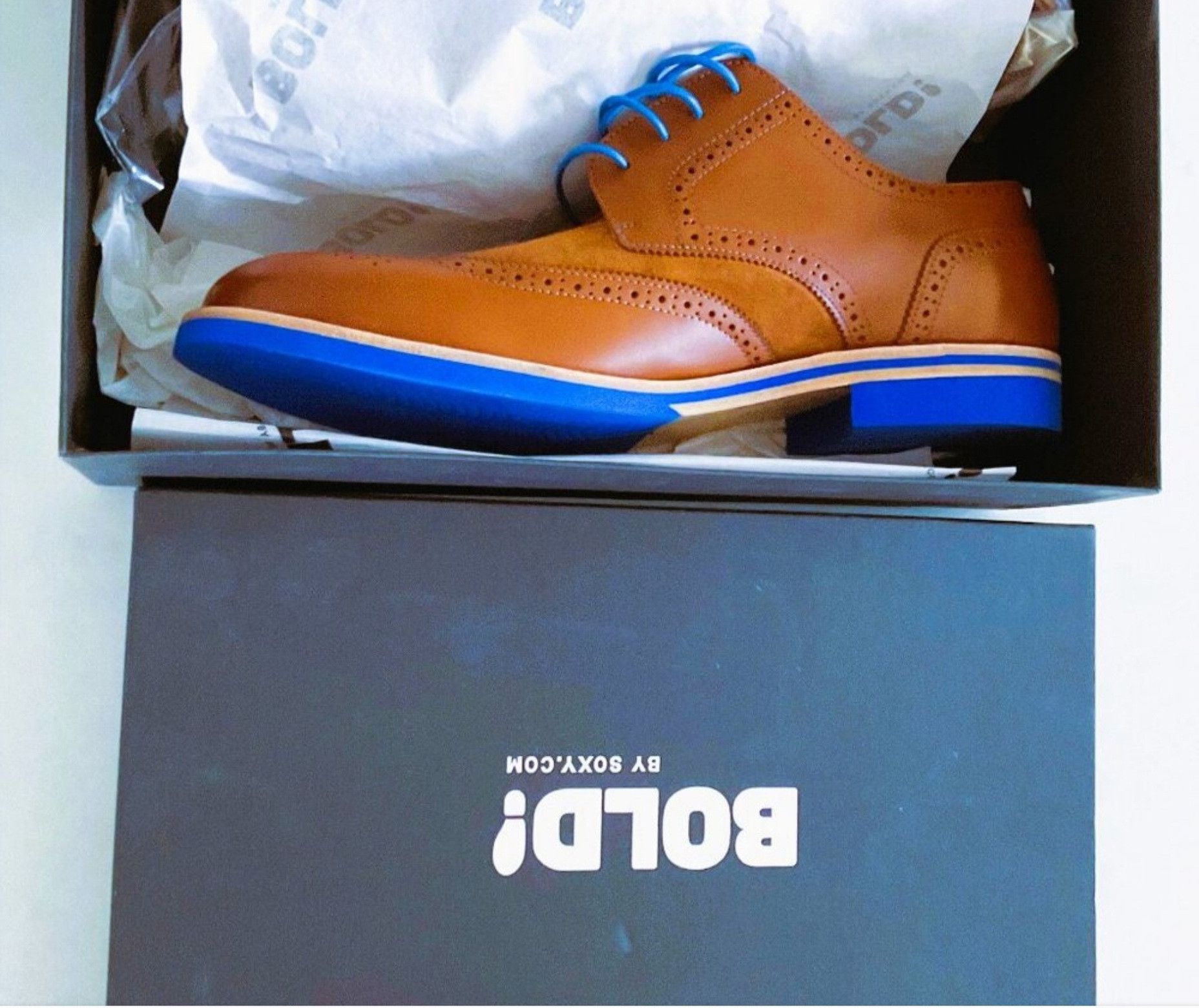 Other Brand New Men's Bold Wingtips with blue Soles -S 14 Size US 14 / EU 47 - 1 Thumbnail
