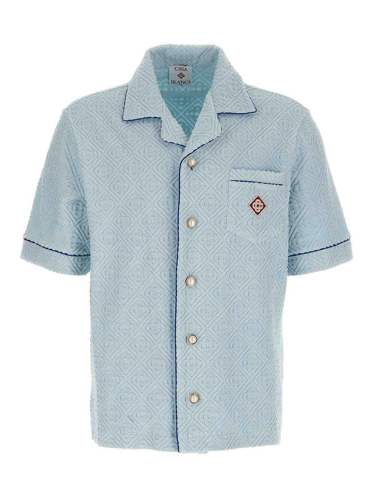 Casablanca o1rshd1 DUP / Towelling Monogram Collar Shirt in Light Blue Size US S / EU 44-46 / 1 - 1 Thumbnail