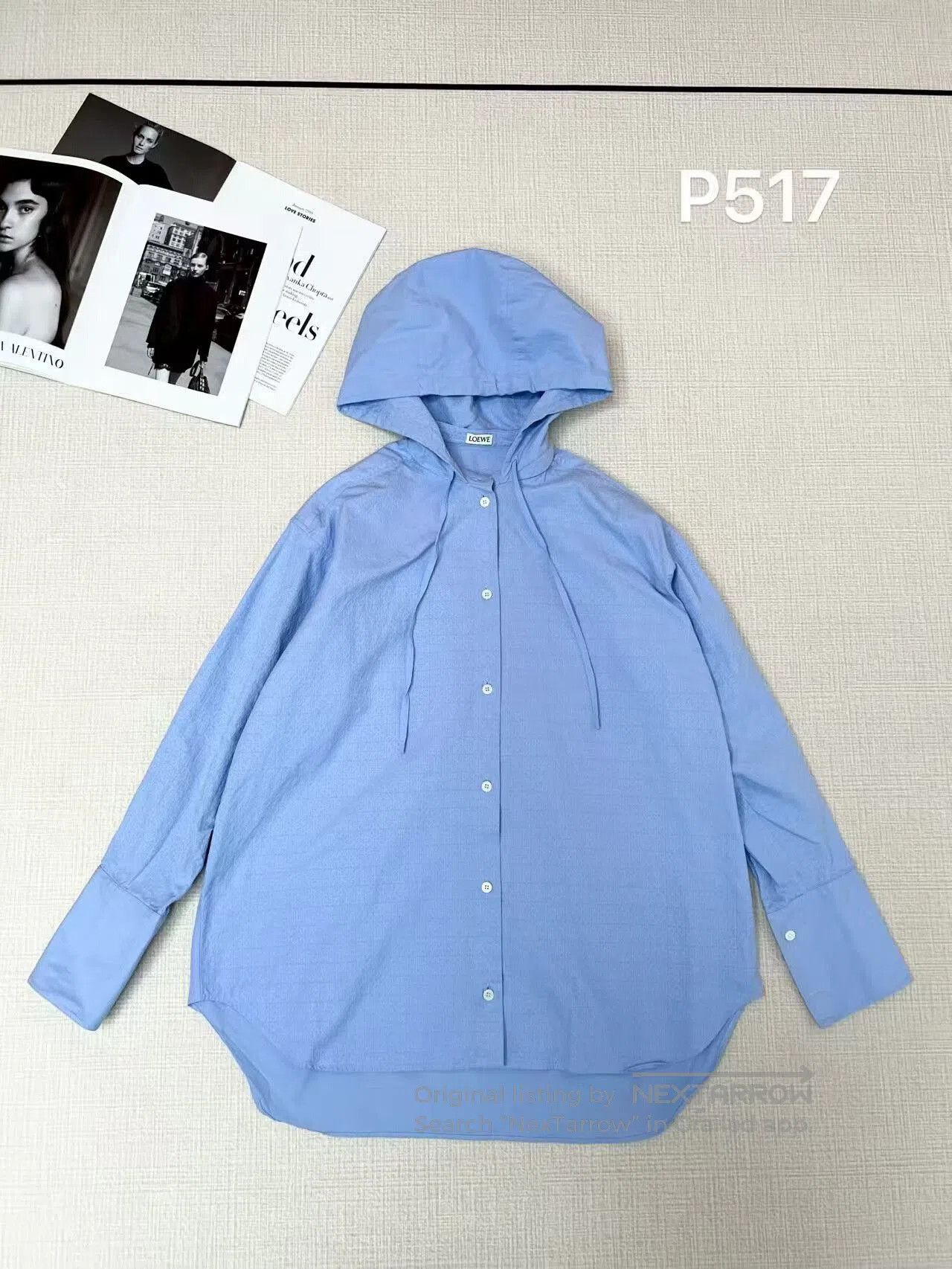 Loewe LOEWE Logo Hooded Shirt in Size 36. Size US M / EU 48-50 / 2 - 1 Thumbnail
