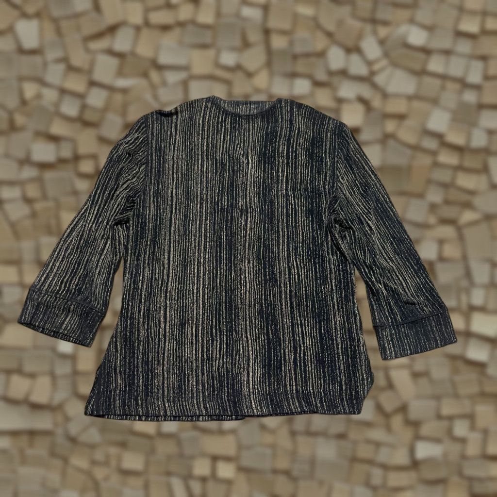 Vintage Softwear by Mark Singer Shirt Women's SML Black Gold Striped Button Up Shirt, Gold, Casual, Button Up, Ladies, S, Regular Fit Size S / US 4 / IT 40 - 1 Thumbnail