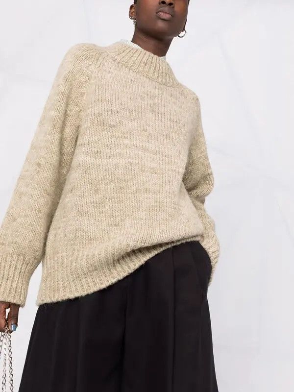 Maison Margiela o1y0625 Mock Neck Sweater in Beige Size M / US 6-8 / IT 42-44 - 2 Thumbnail