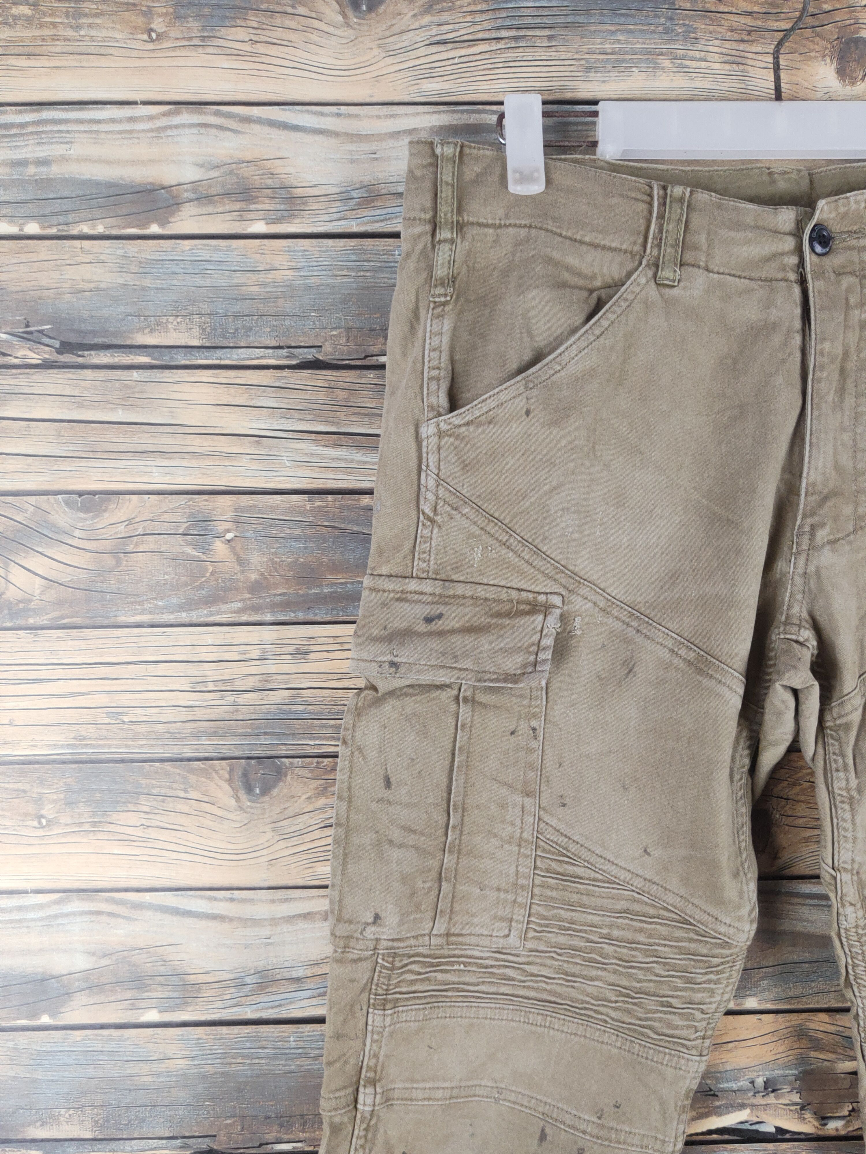 Japanese Brand DL Gladiator Beige Multipocket Cargo Pants #46-274T Size US 32 / EU 48 - 3 Thumbnail