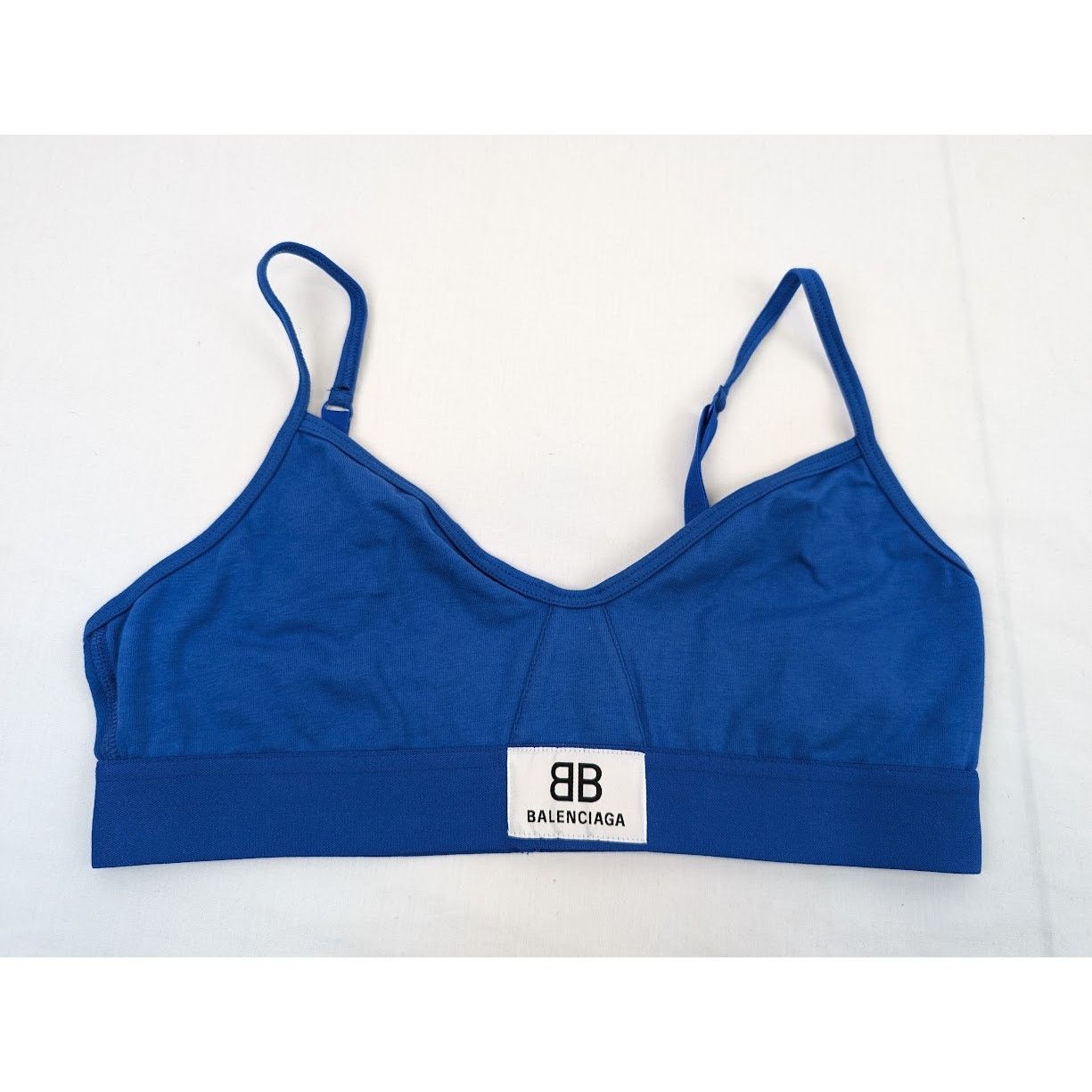 Balenciaga o1rshd1 Size: M / Soft Jersey Patch Sport Bra in Blue Size ONE SIZE - 2 Thumbnail