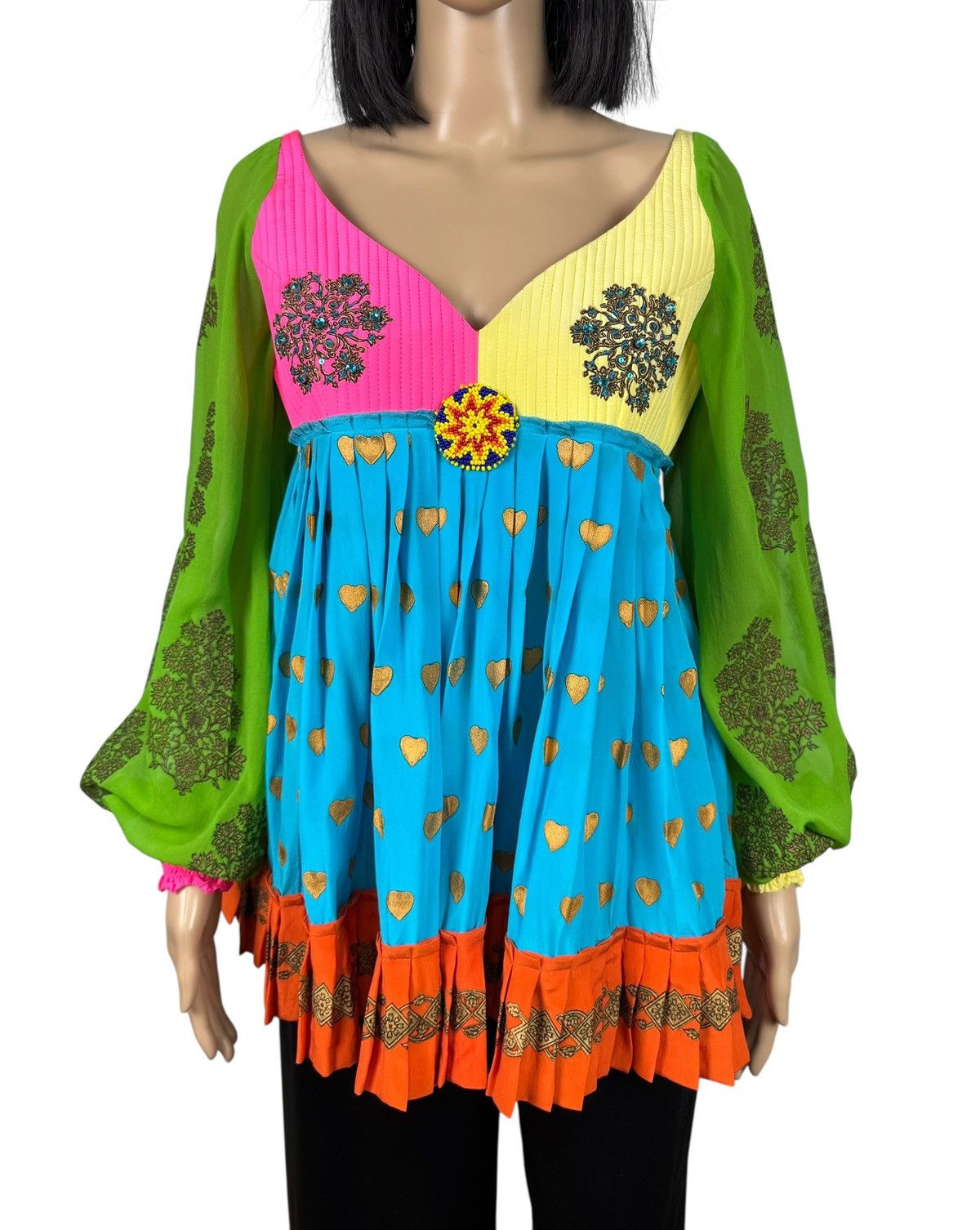 Manish Arora Manish Arora Silk Blouse Pleated Emblished Decor size XL Size XL / US 12-14 / IT 48-50 - 2 Thumbnail