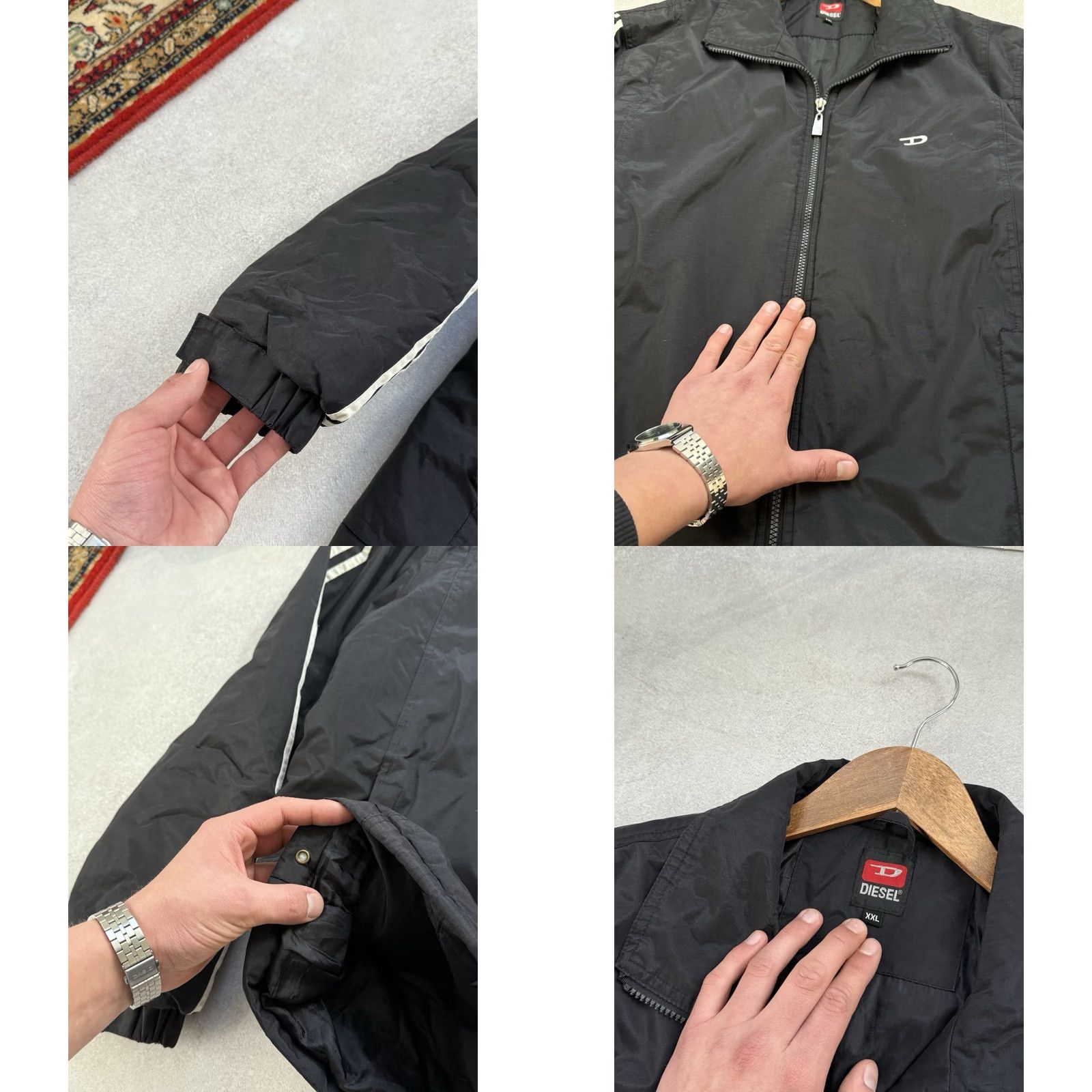 Diesel VINTAGE Diesel Bomber Jacket Distressed Black Nylon Men’s XL Logo Y2K 90s Size US XXL / EU 58 / 5 - 9 Thumbnail