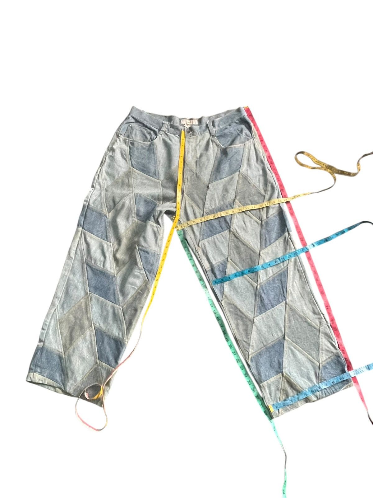 Indigo × Vintage Vintage Indigo Gold Custom Patch Denim Size US 41 - 11 Thumbnail