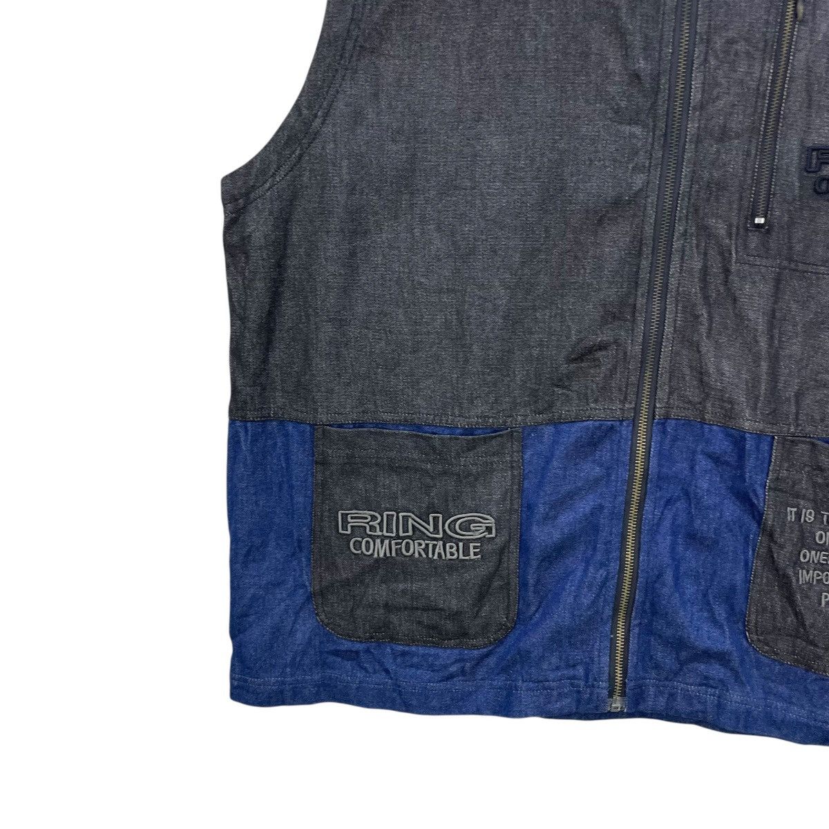 Japanese Brand Vintage Ring Embroidery Vest Two Tone Size US M / EU 48-50 / 2 - 4 Thumbnail