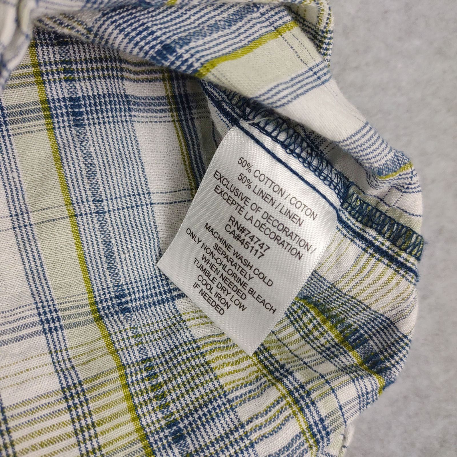 Other Ascend Men's XL Linen Blend Short Sleeve Plaid Button Shirt Size US XL / EU 56 / 4 - 4 Thumbnail