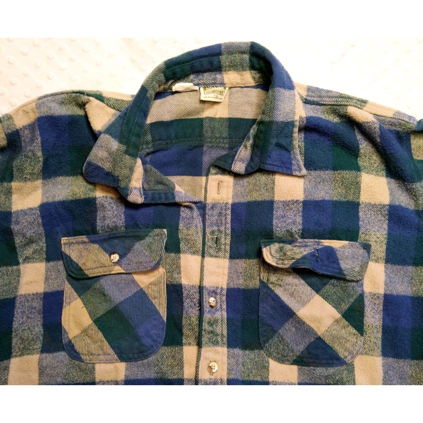 Vintage VINTAGE Five Brothers Jacket Mens 3XL Blue Green Plaid Heavy Flannel Workwear USA Made Jacket Size US XXL / EU 58 / 5 - 4 Thumbnail