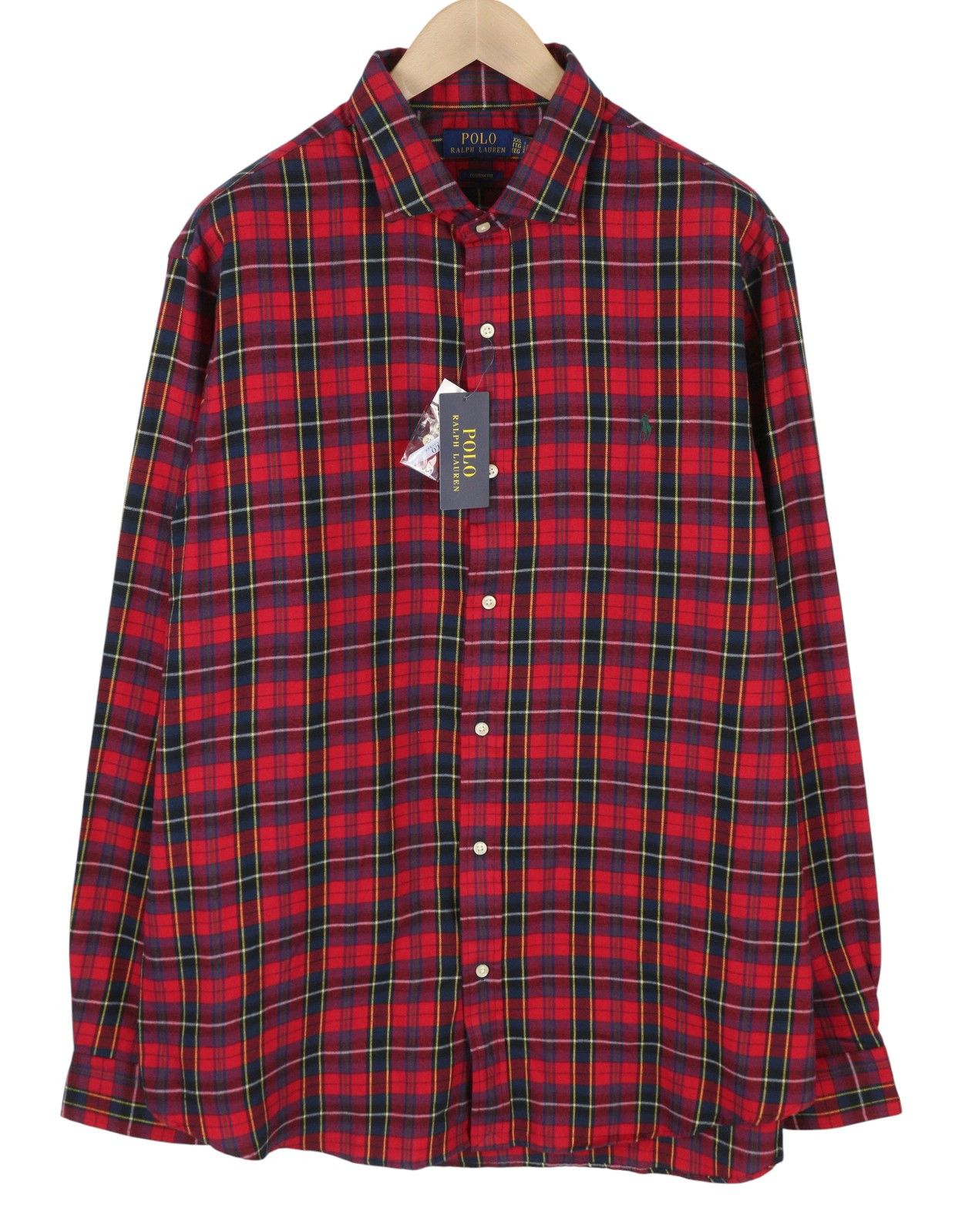 Ralph Lauren 2XL Red Plaid Flannel Custom Fit Button-Up Logo Shirt 87032 Size US XXL / EU 58 / 5 - 1 Thumbnail