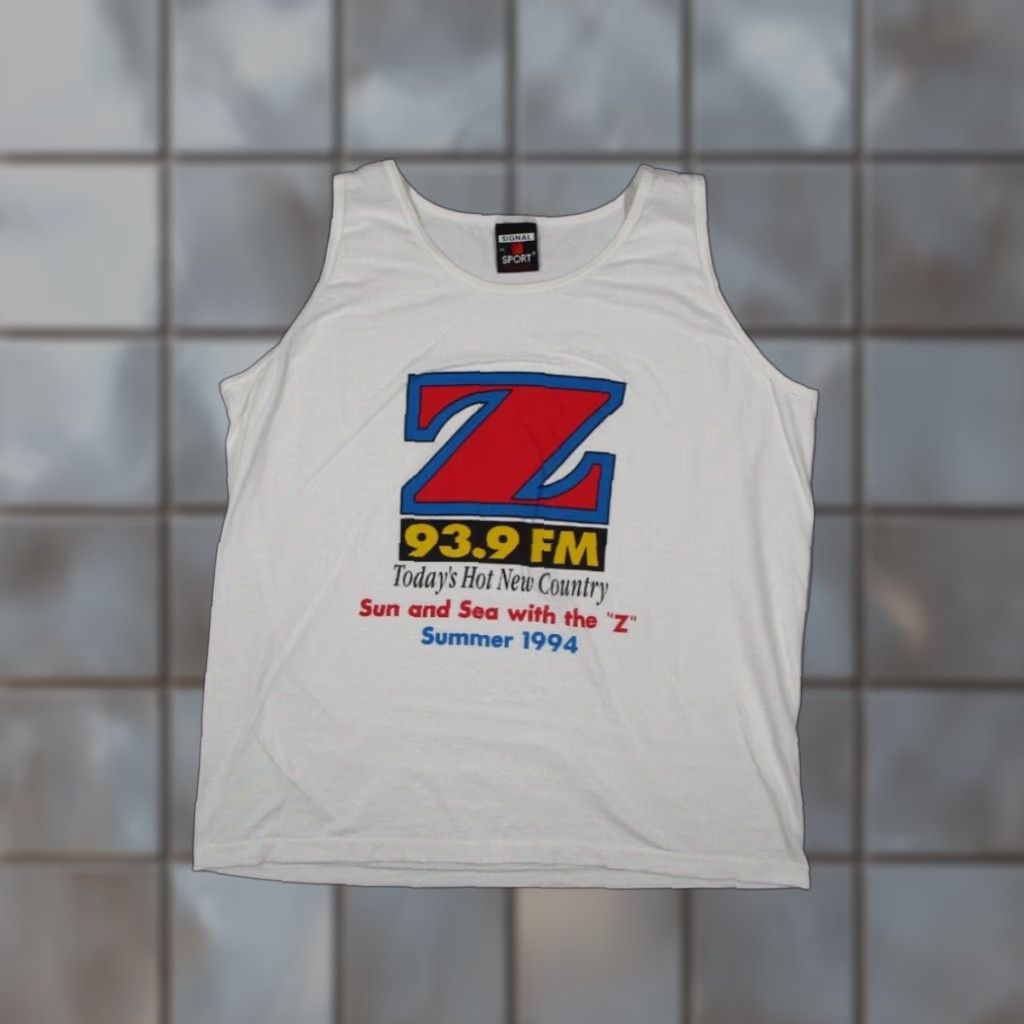 Vintage VINTAGE Signal Tank Top Mens Large White Country Music 90s Summer Concert Tee Size US L / EU 52-54 / 3 - 1 Thumbnail