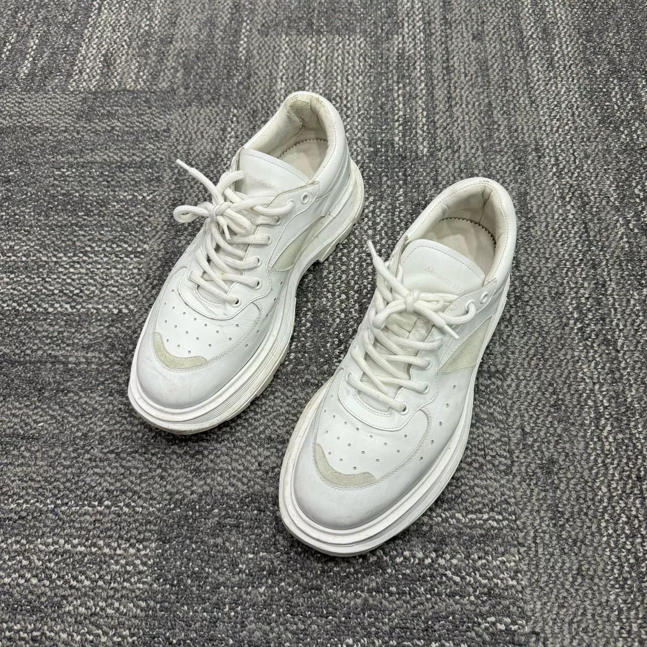 Alexander McQueen Alexander McQueen Platform Cut-Out White Sneakers Size US 10.5 / EU 43-44 - 1 Thumbnail