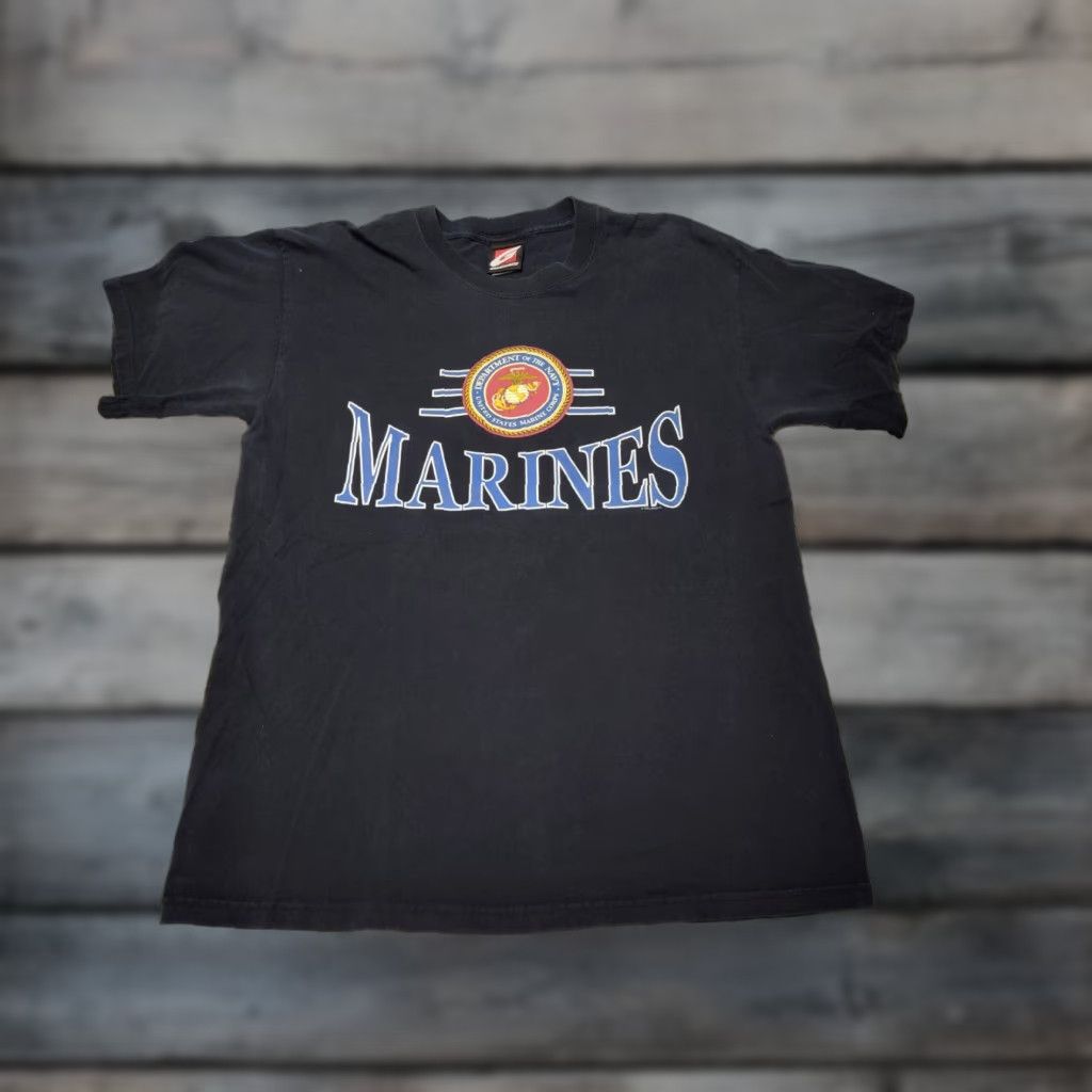 Prince VINTAGE Marines USMC Tee Shirt Black Greatshirts Crown Prince Size L Men Graphic Print Short Sleeve - Mens Size US L / EU 52-54 / 3 - 1 Thumbnail