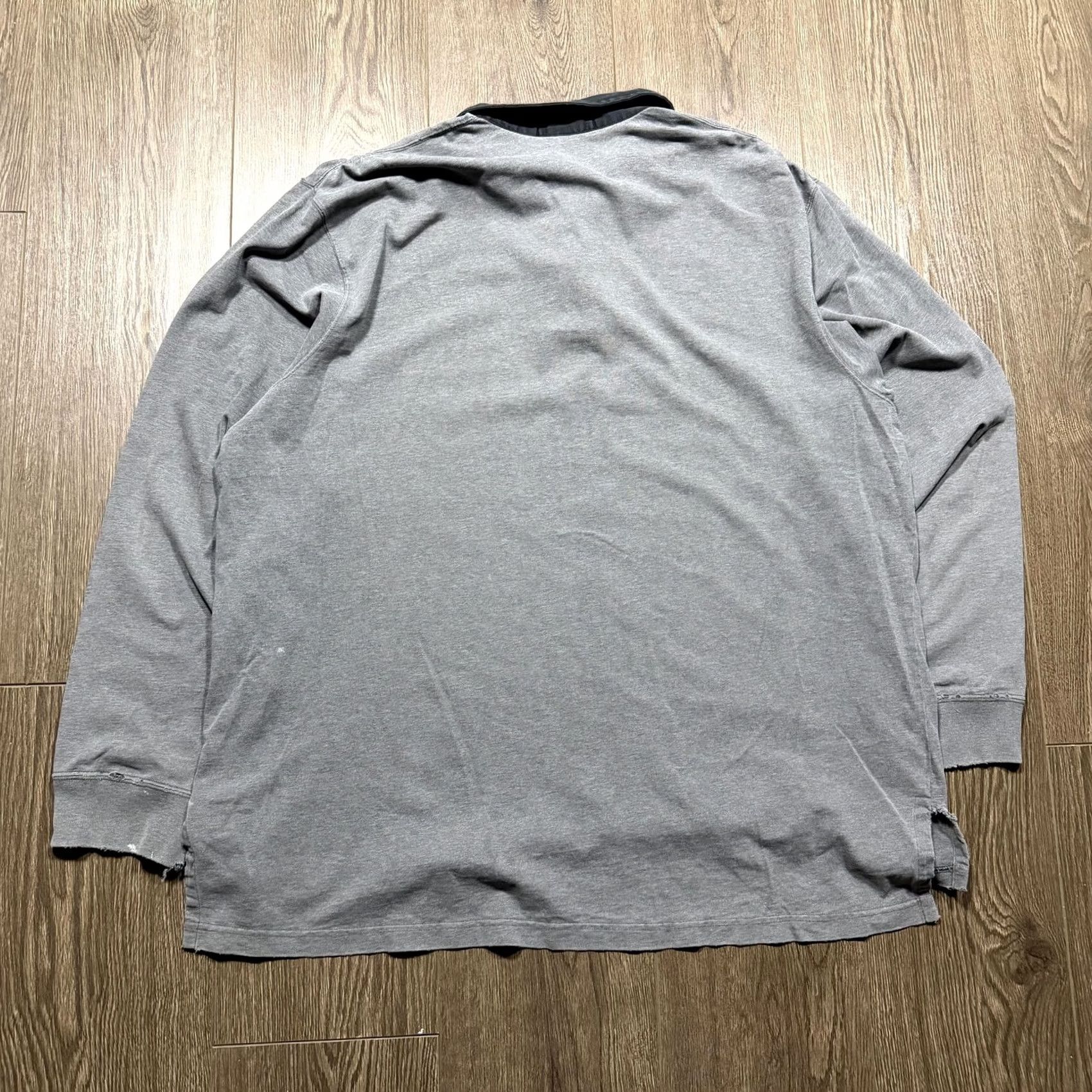 Polo Ralph Lauren VINTAGE Polo by Ralph Lauren Rugby Shirt 2XL Gray Collar Long Sleeve Polo Shirt Mens Size US XXL / EU 58 / 5 - 6 Thumbnail