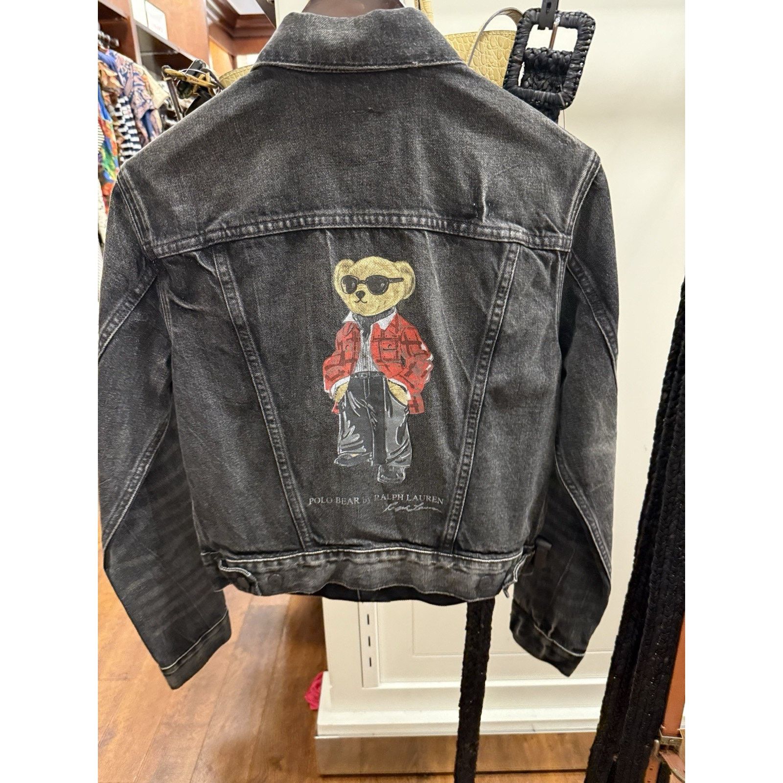 Ralph Lauren NWT POLO RALPH LAUREN Women Bear Black Denim Jean Jacket Size S / US 4 / IT 40 - 5 Thumbnail