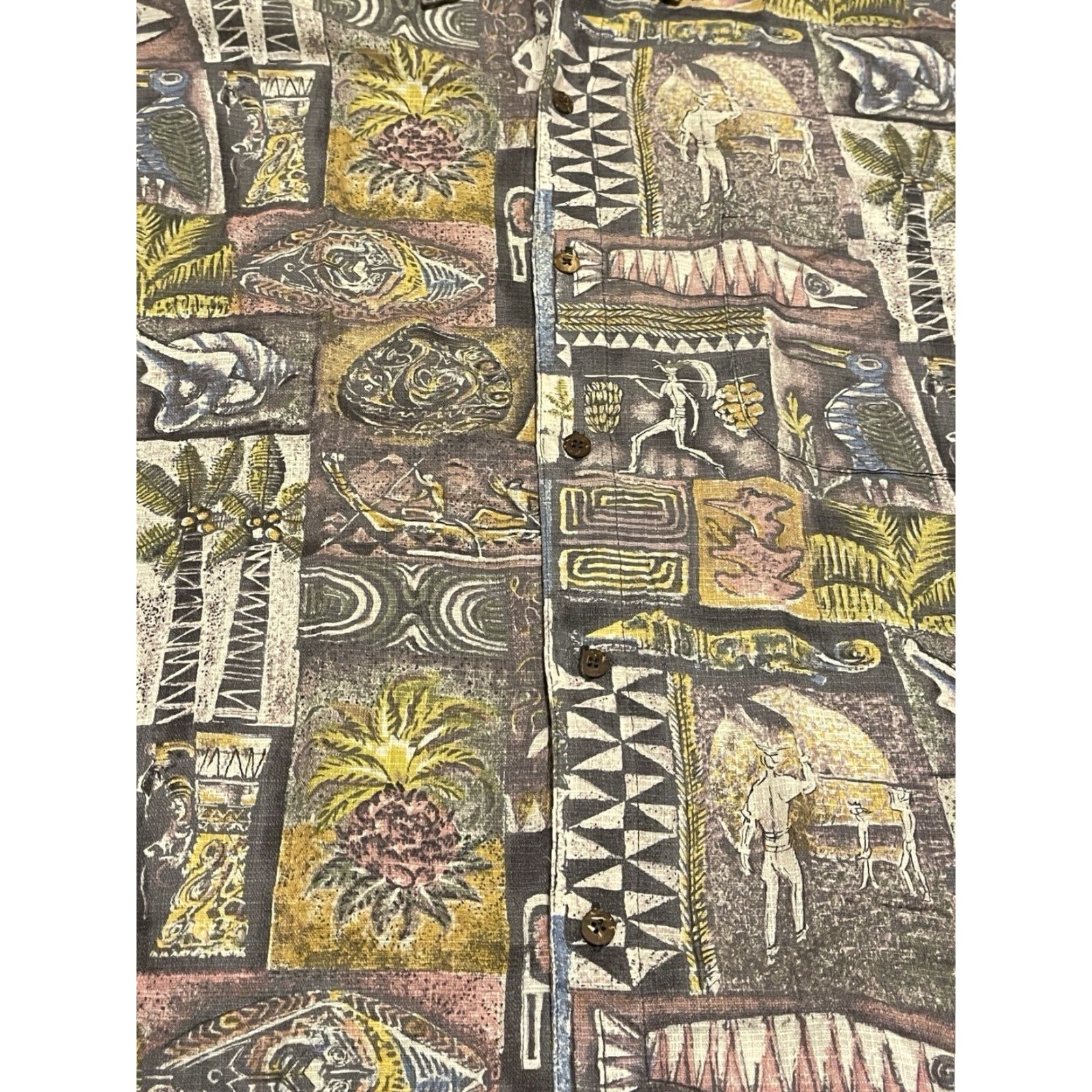 Patagonia VINTAGE Patagonia Button Shirt Aztec Trout Tribal Fish Bird Sz Large Size US L / EU 52-54 / 3 - 2 Thumbnail