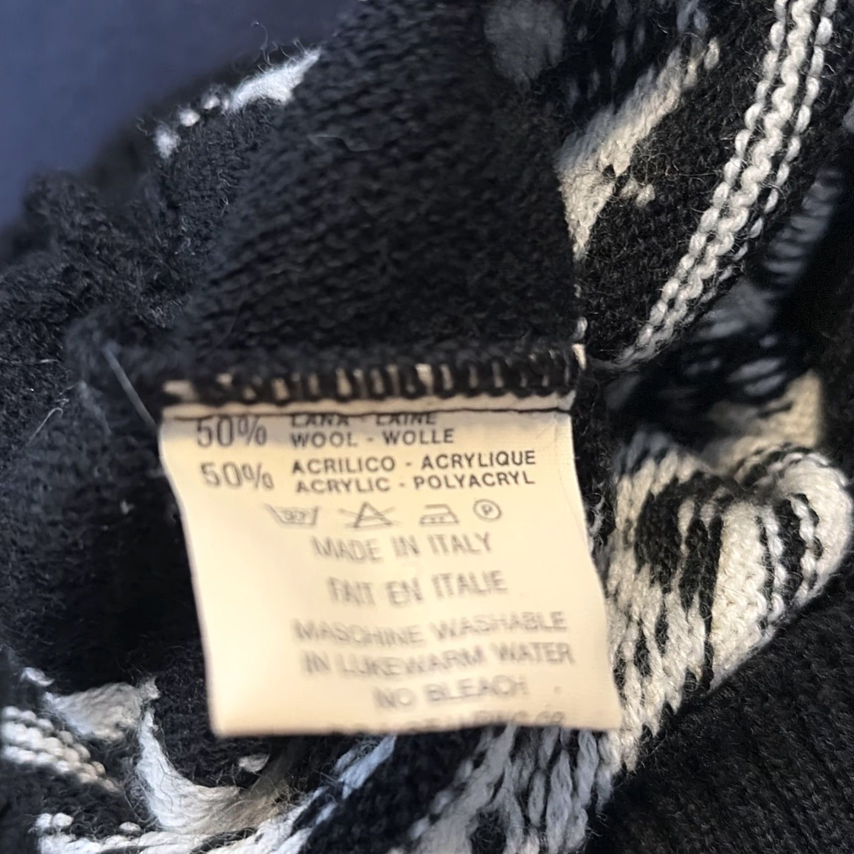 Liberty London VINTAGE Liberty Of London White Black Geometric Turtleneck Wool Blend Medium Sweater 1980s Womens Size M / US 6-8 / IT 42-44 - 7 Thumbnail