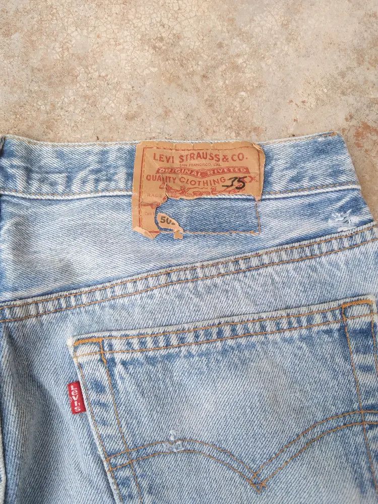 Levi's × Vintage Vintage Levis 501 Made In USA Distressed Jeans 33x30 Size US 33 - 4 Thumbnail