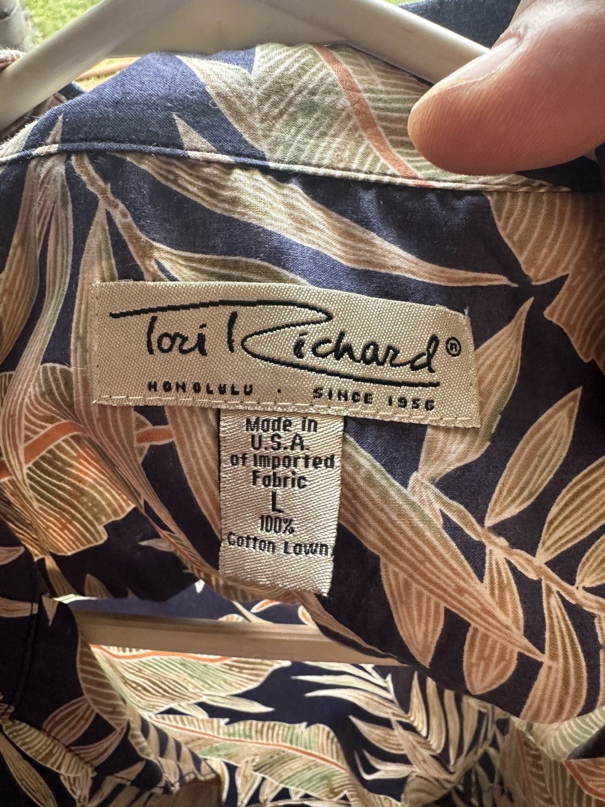 Tori Richard PreOwned Tori Richard Hawaiian Print Blue/Beige Men's L Size US L / EU 52-54 / 3 - 4 Thumbnail