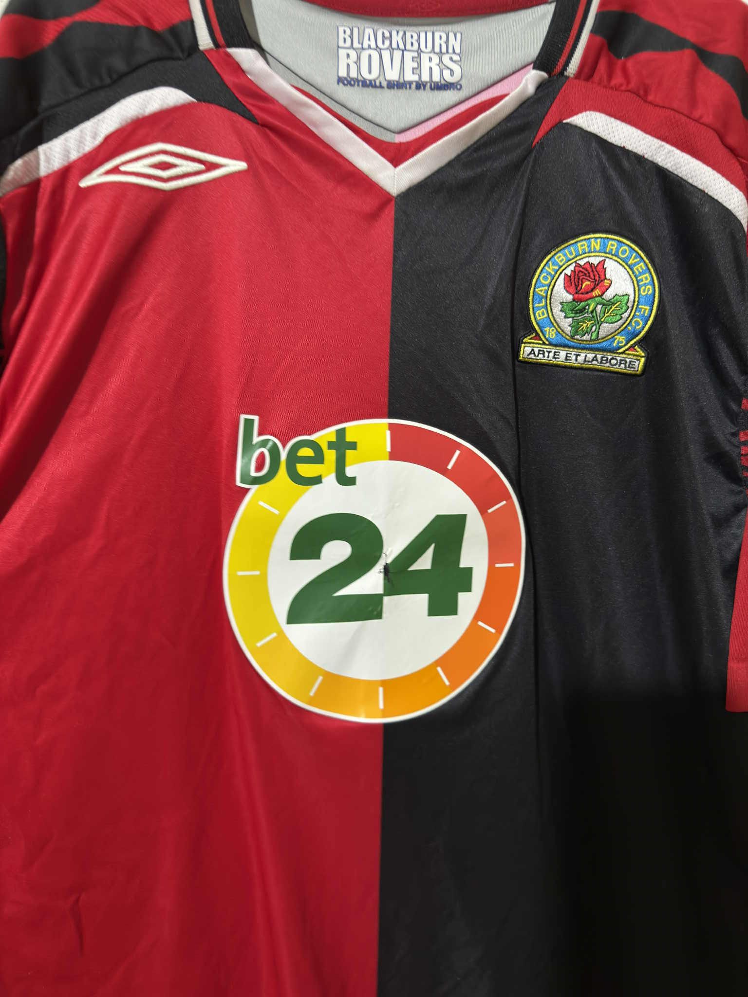 Umbro Blackburn 2007/08 Away Shirt - Warnock #3 Size US XL / EU 56 / 4 - 6 Thumbnail