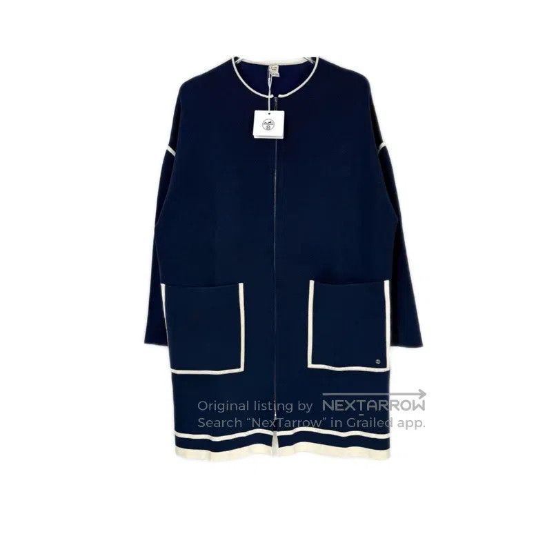 Hermes Hermes Blue Knit Zip-Up Jacket Size XS / US 0-2 / IT 36-38 - 1 Thumbnail
