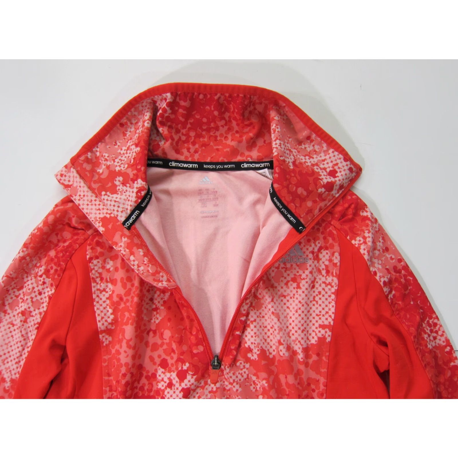 Adidas VINTAGE Adidas Clima Warm Red Pink Polka Dot 1/4 Zip Pullover Pocket Thumb Hole Shirt M Size M / US 6-8 / IT 42-44 - 3 Thumbnail