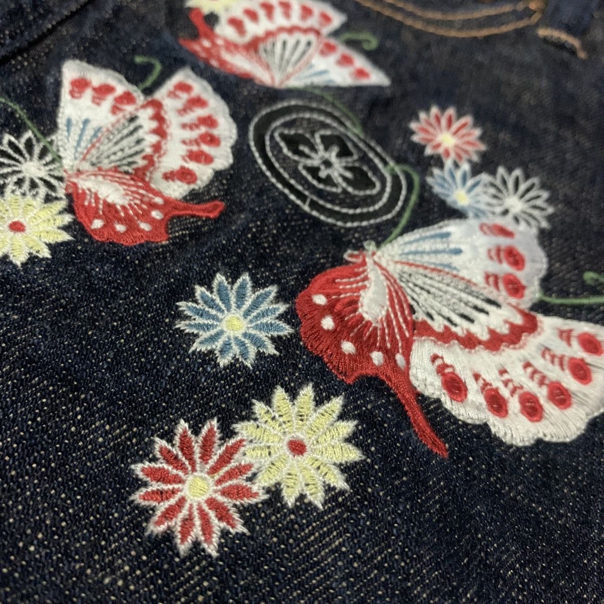 Evisu Yamane Butterfly Selvedge Denim Pants Size 28" / US 6 / IT 42 - 3 Thumbnail