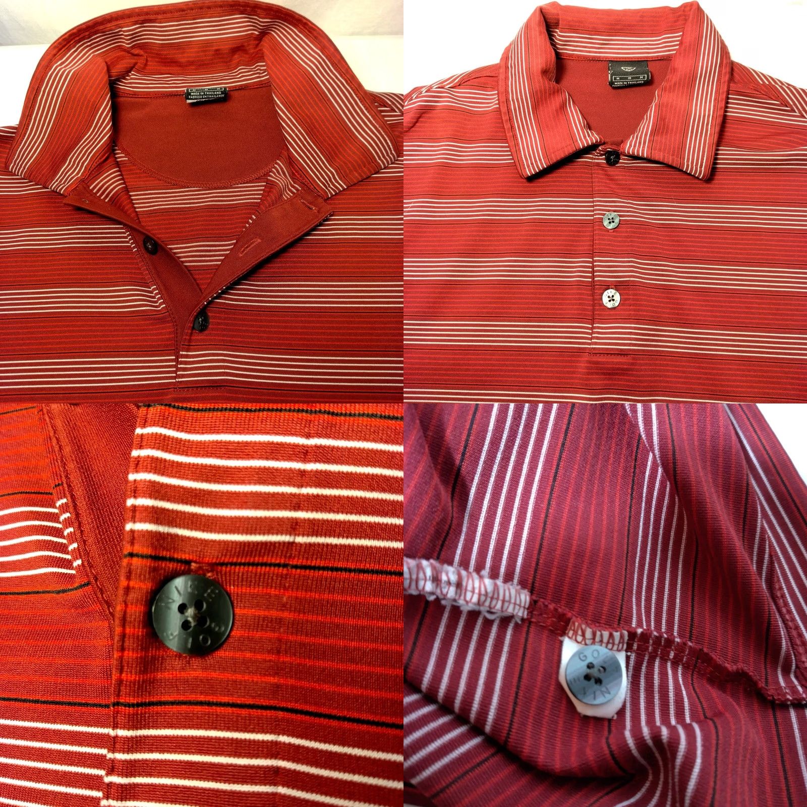 Nike Nike Shirt Mens M maroon Golf Dri Fit Polo Short Slv White Stripe Performance Size US M / EU 48-50 / 2 - 8 Thumbnail