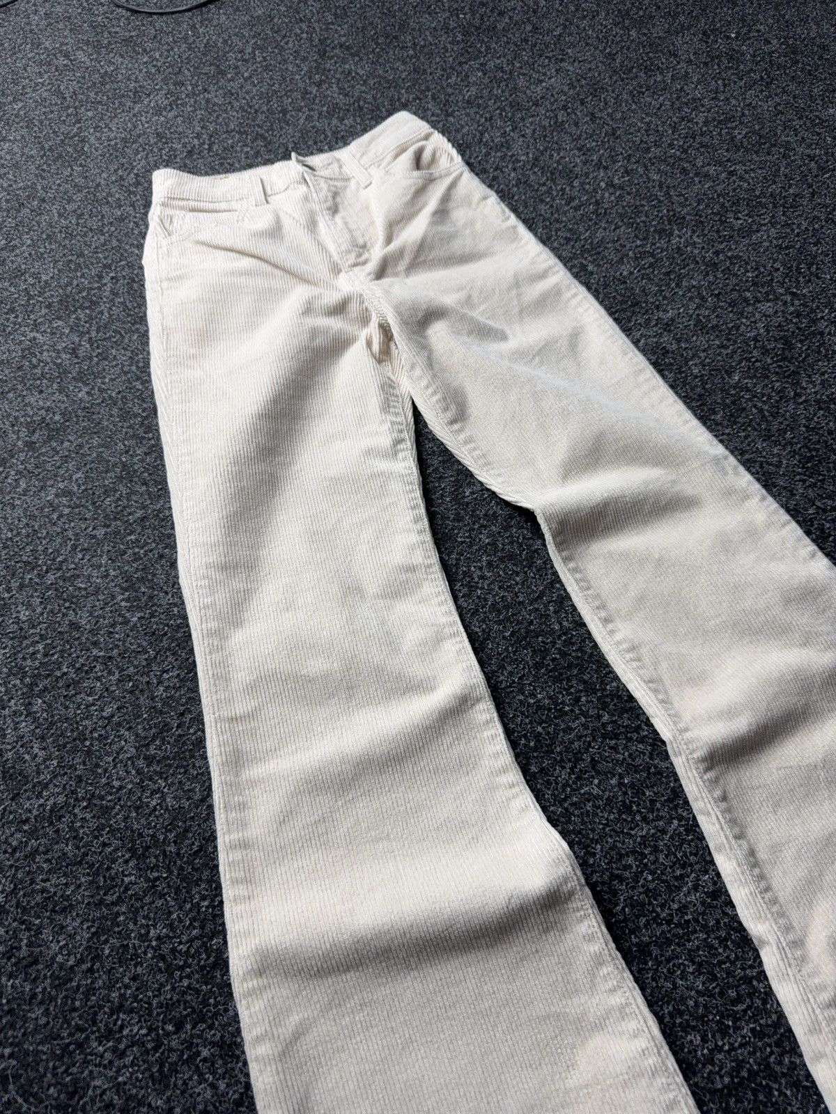 Levi's Retro Style 70s Levi’s Corduroy Flared Pants Cream Y2K 00s Size 23" - 5 Thumbnail