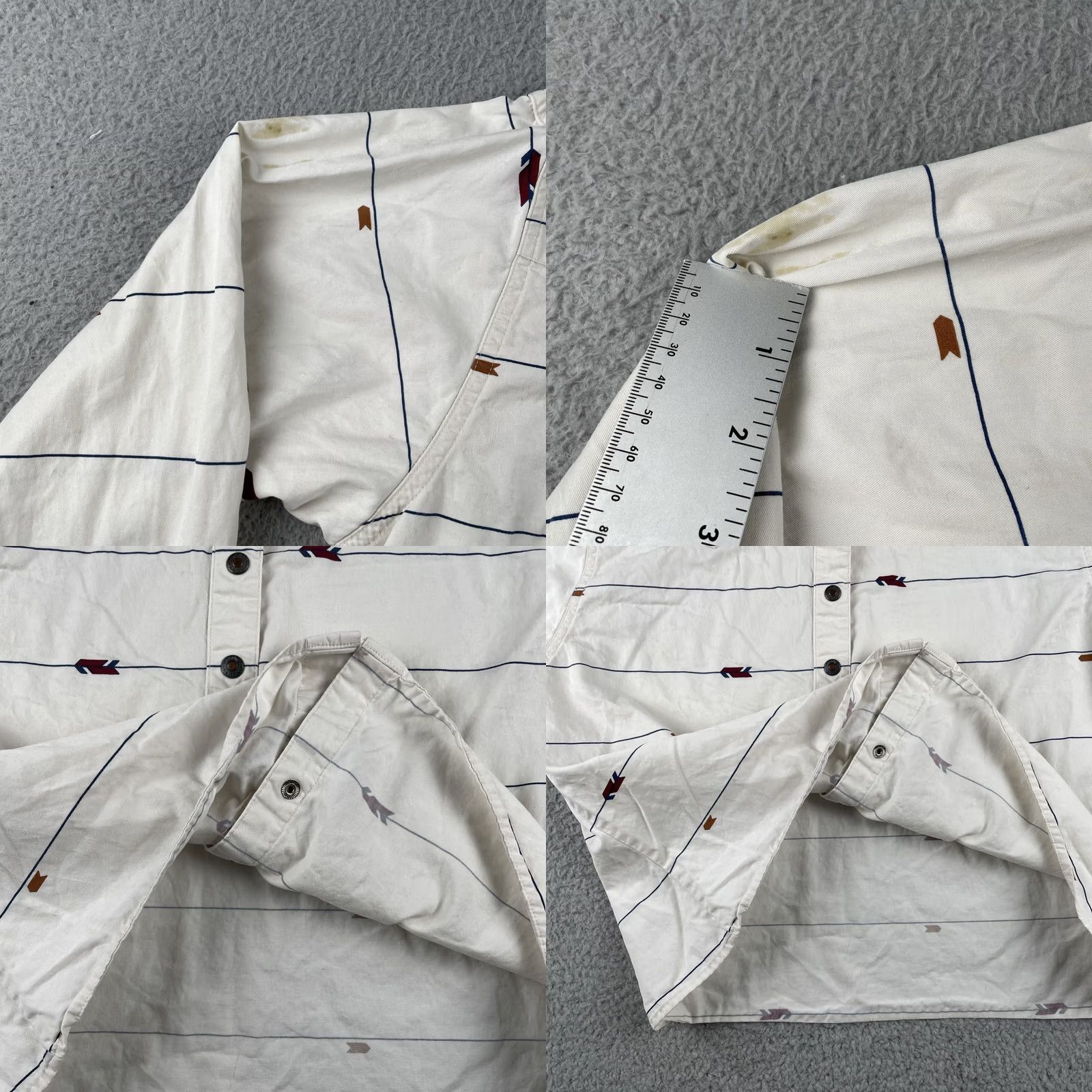 Wrangler VINTAGE Wrangler Women’s Long Sleeve Button-Up Shirt White Western Arrows L Women’s Regular Cotton Size L / US 10 / IT 46 - 8 Thumbnail