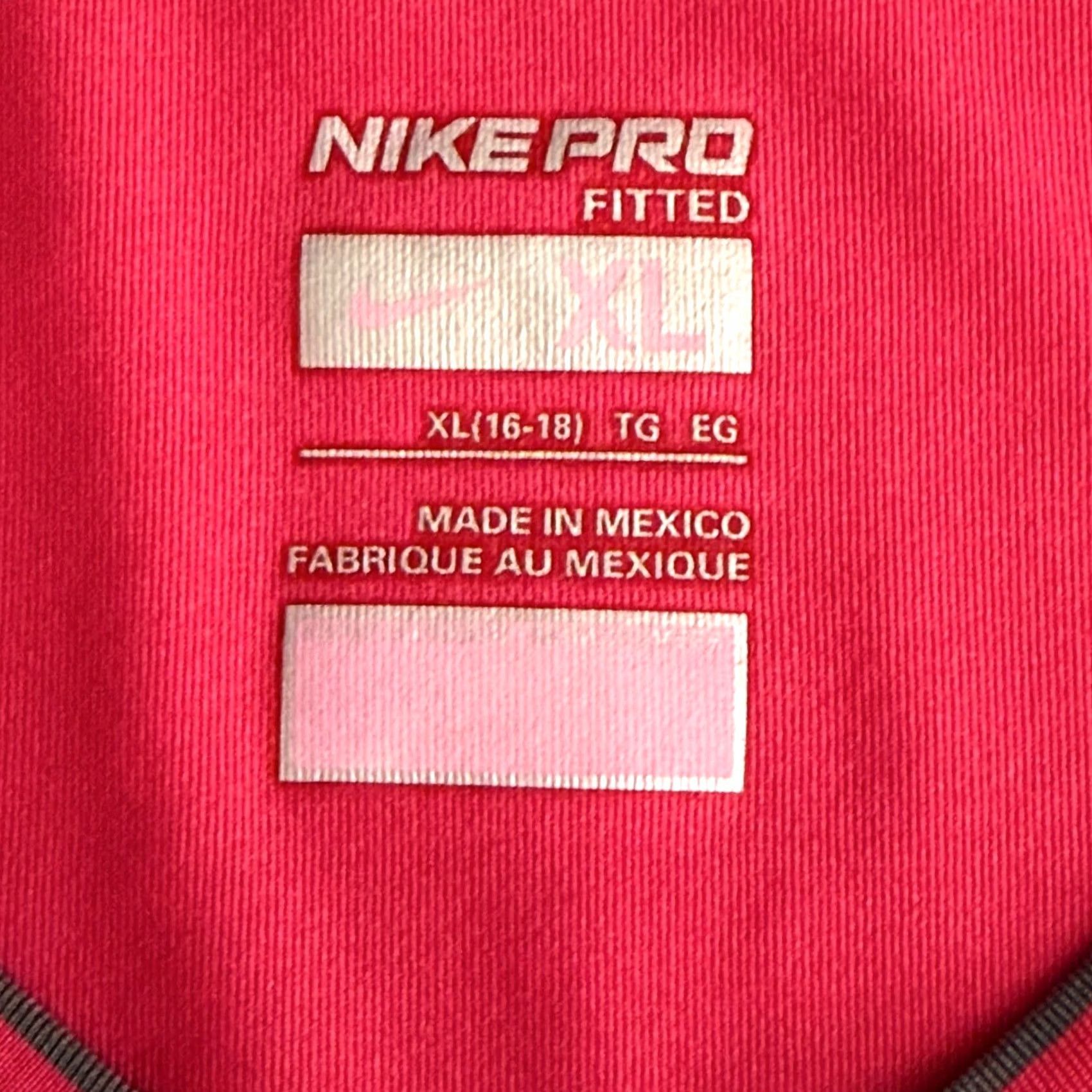 Nike Nike Pro Fitted Shirt Pink V-Neck Short Sleeve Athletic Top XL Womens Size XL / US 12-14 / IT 48-50 - 6 Thumbnail