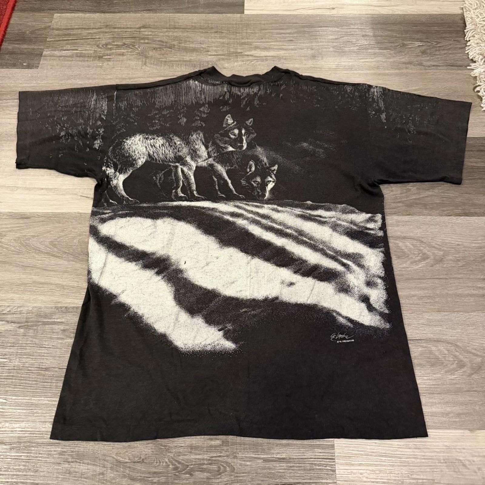 Other vintage wolves wolf pack all over print t shirt 90s XL Size US XL / EU 56 / 4 - 4 Thumbnail