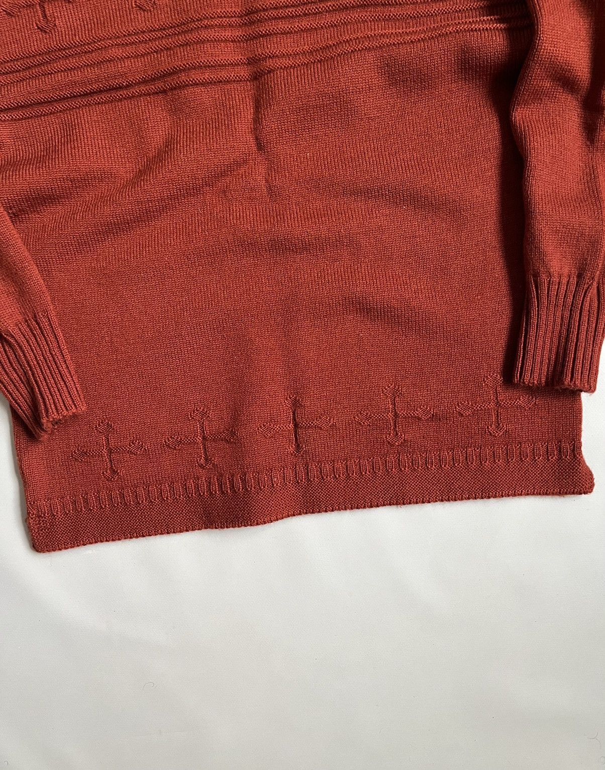 Le Tricoteur Guernsey Vintage Traditional Guernsey Brown Cross Wool Jumper Sweater Size US L / EU 52-54 / 3 - 3 Thumbnail