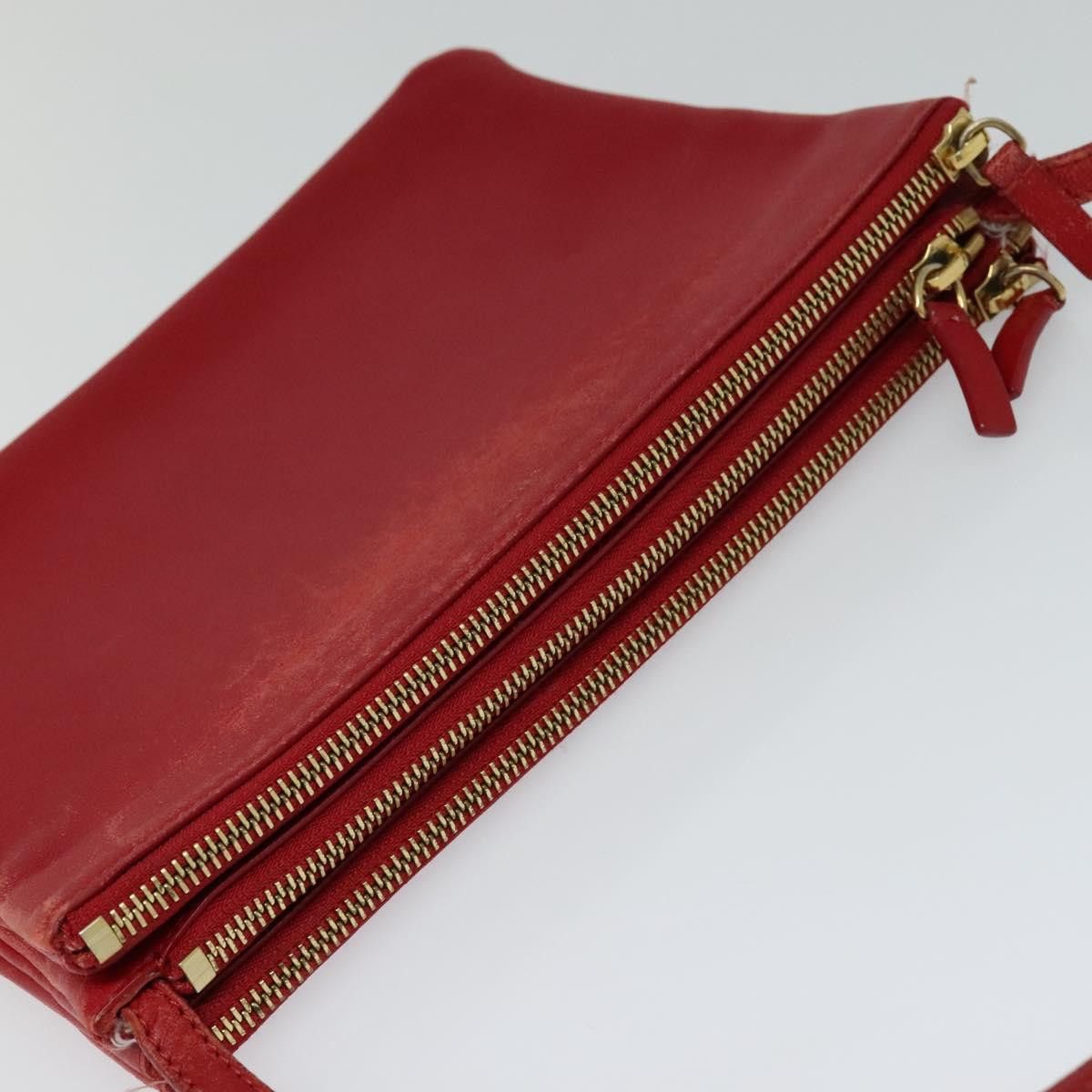 Celine CELINE Trio Small Shoulder Bag Leather Red Gold Size ONE SIZE - 6 Thumbnail