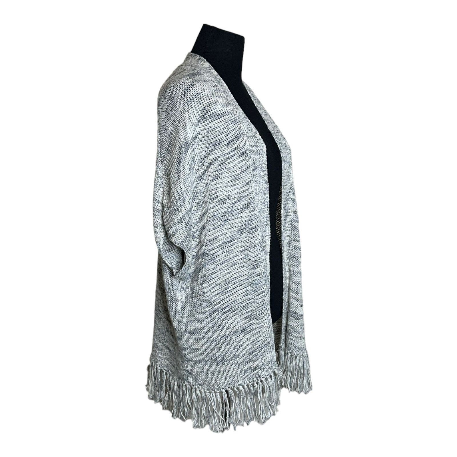 Joie Joie gray cap sleeves fringed open front cardigan size XXS Size XXS / US 00 / IT 34 - 4 Thumbnail